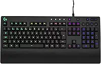 Teclado Gamer Logitech G213 com Layout ABNT2, RGB LIGHTSYNC, Controles de Mídia Dedicados, Design Durável e Resistente à Respingos