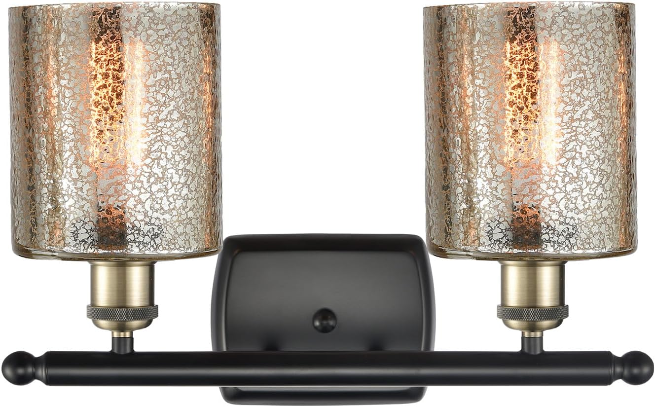 Innovations Lighting Cobbleskill - 2 Light Bath Vanity in Industrial Style-9 Inches Tall and 16 Inches Wide-Antique Copper Finish-Clear Glass