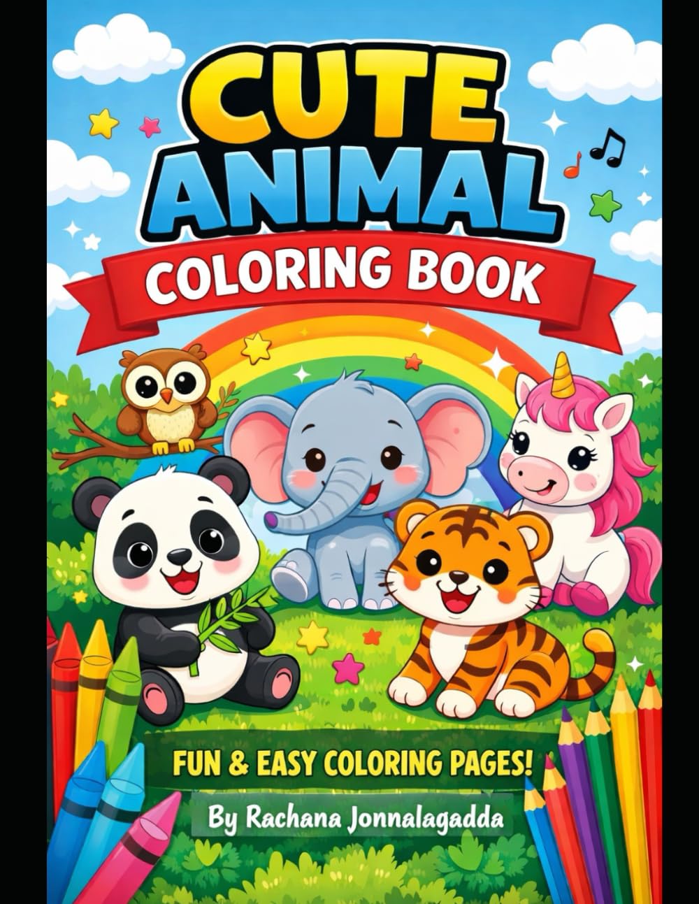 Cute Animals Coloring & Learning Book