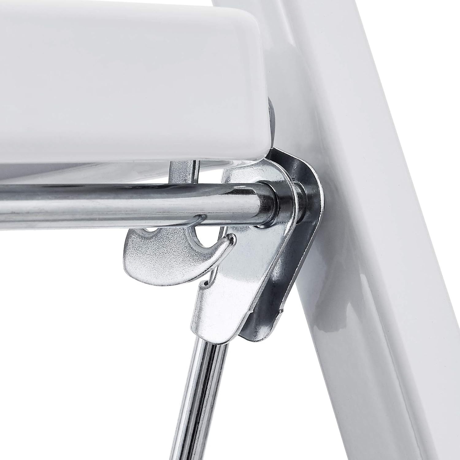 Amazon Basics Step Stool - 3-Step, Steel with Anti-slip Mat, 200-Pound Capacity, White and Black