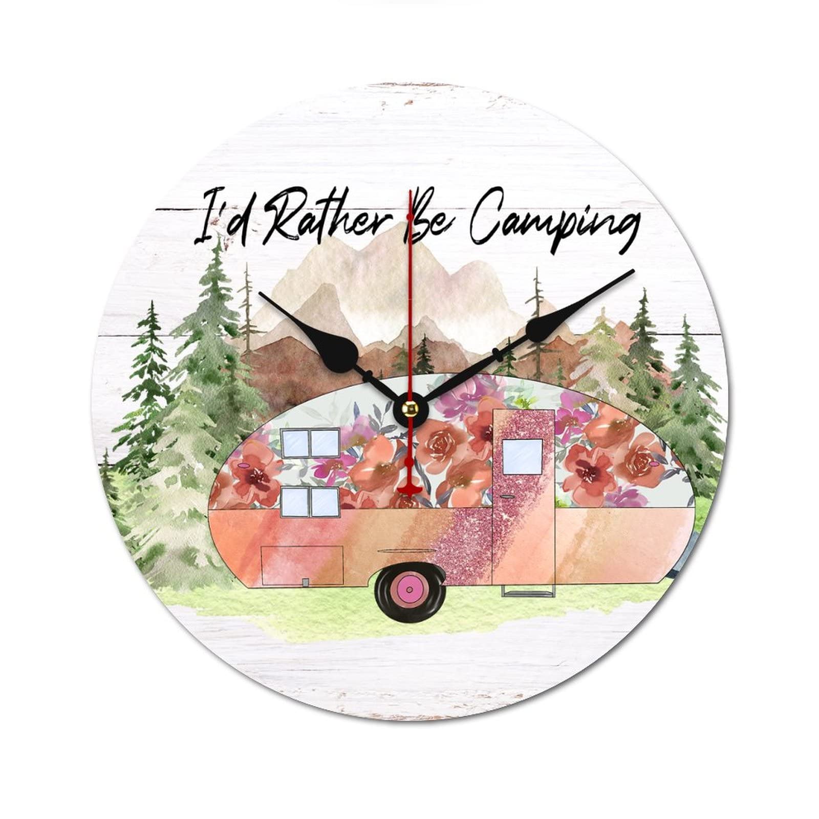 Horloge vintage camping-car à piles 38 cm pour décor de caravane