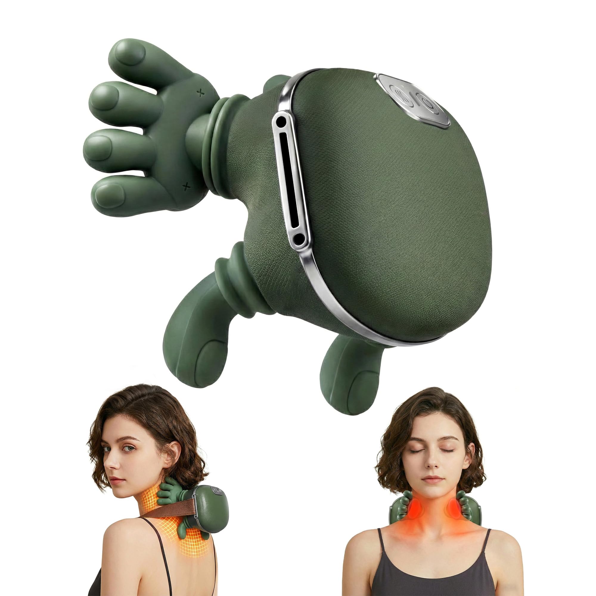 Neck Massager with Heat - Neck and Back Shiatsu Massager for Relieve Fatigue Deep Tissue Portable Neck and