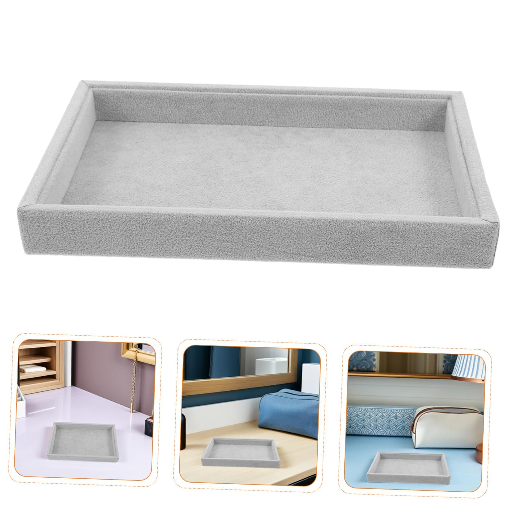 Bandeja Organizadora de Anillos y Collares de Terciopelo Apilable, Protección Suave y Optimización de Espacio para Colecciones Personales, Paquete de 2 Piezas