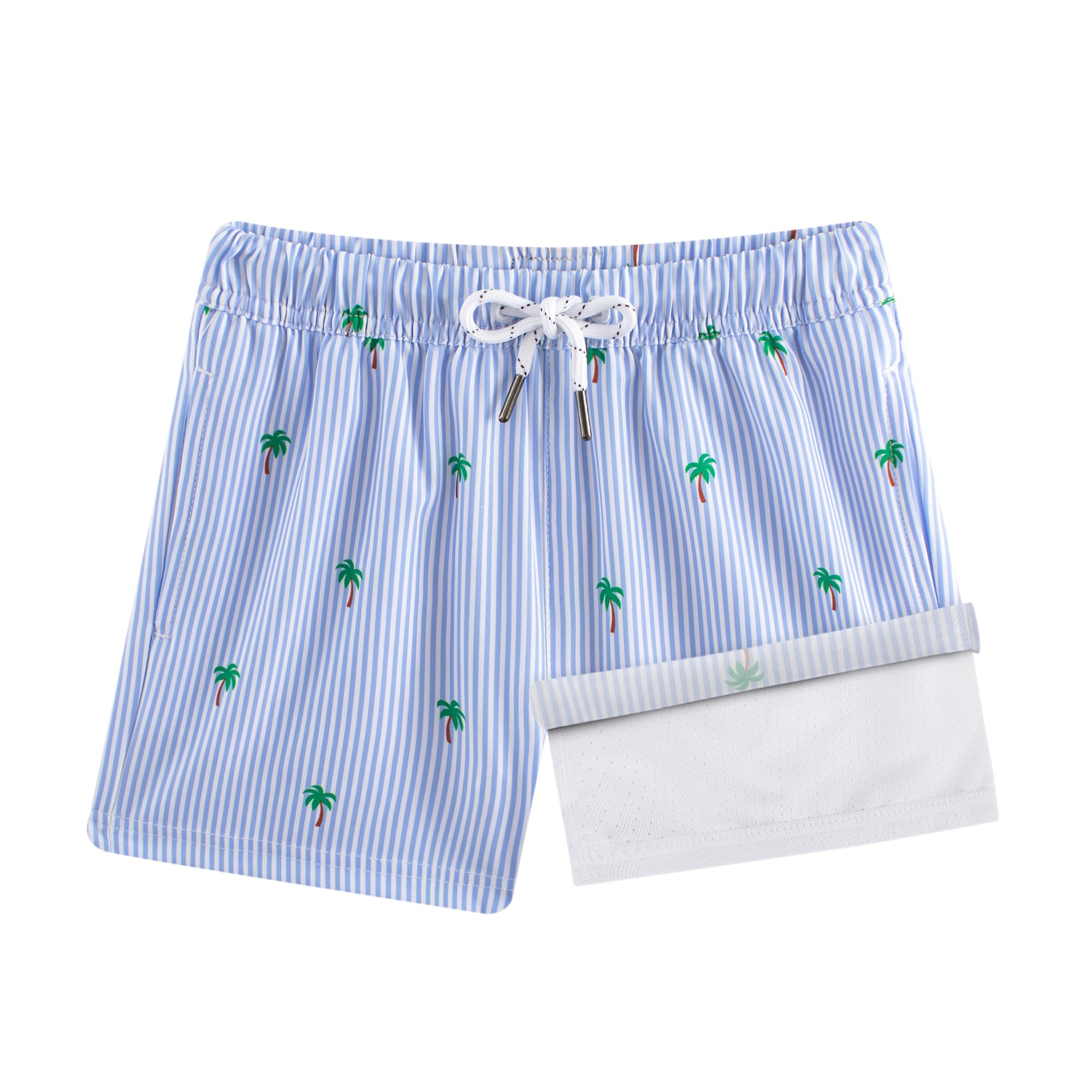 BRISIRA Boys Swim Trunks Bathing Suit Compression Boxer Brief Liner Swim Shorts Swimsuit Anti-Chafe Toddler Kids Youth Teen