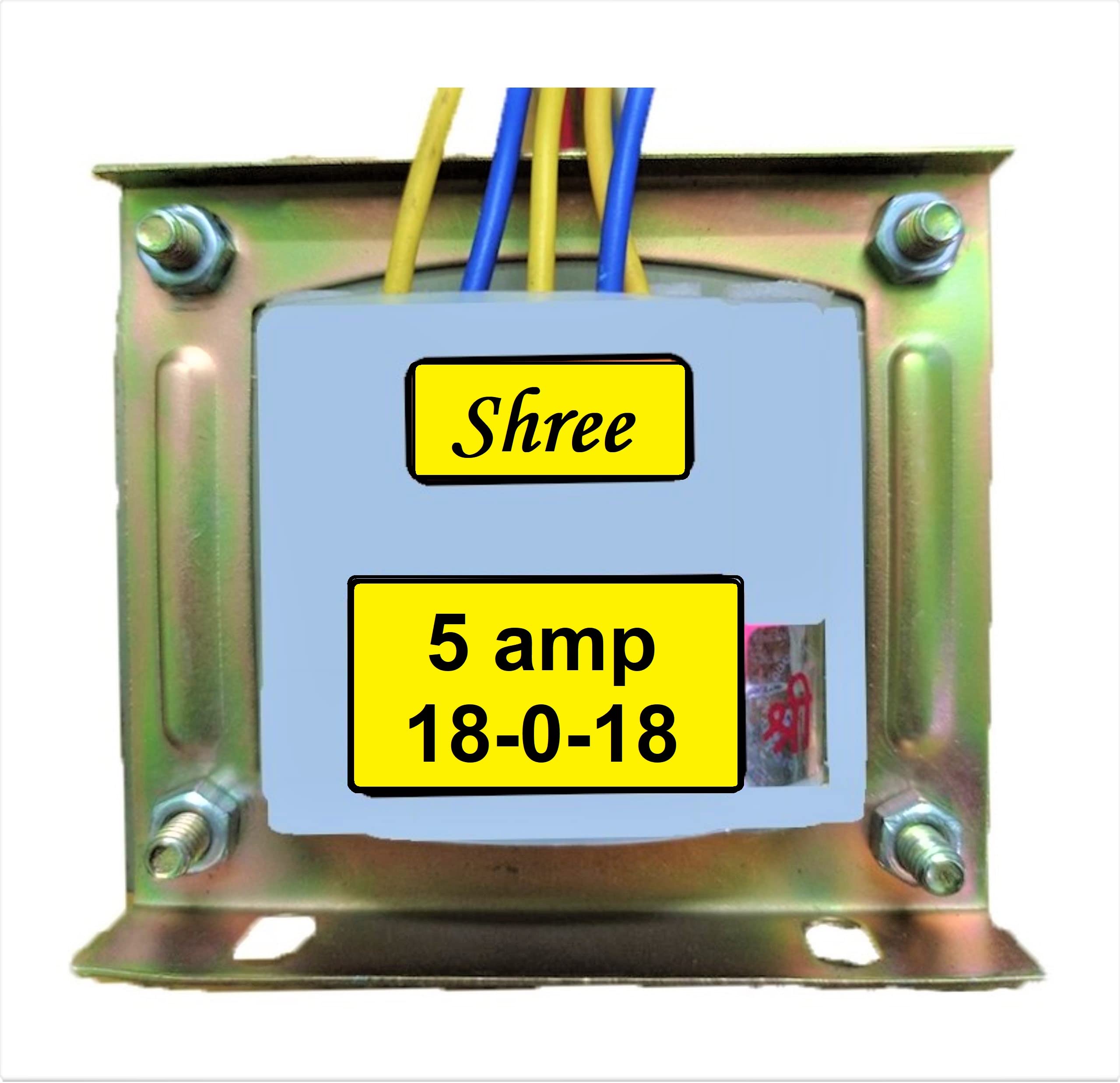 Shree Transformer 5 Ampere 18-0-18 for Audio, Power Supply and DIY Application | with Pure Japanese Core | Weight - 1.5 Kg