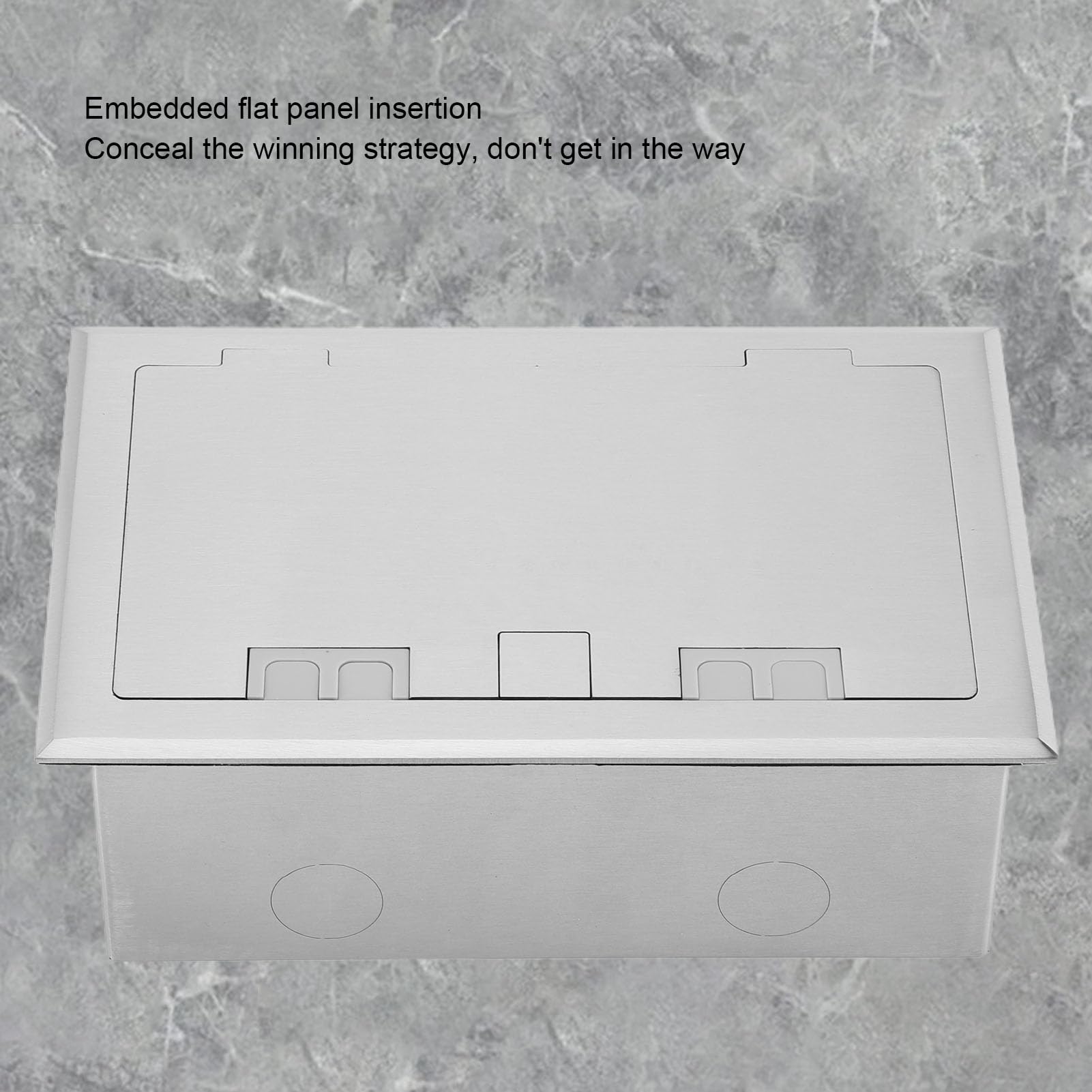 Topiky Scatola di Derivazione da Incasso a Pavimento, Kit Presa Piatta in Acciaio Inossidabile Impermeabile con 2 Porte USB, Presa Elettrica da 4KW 16A, per Ufficio Domestico in Marmo