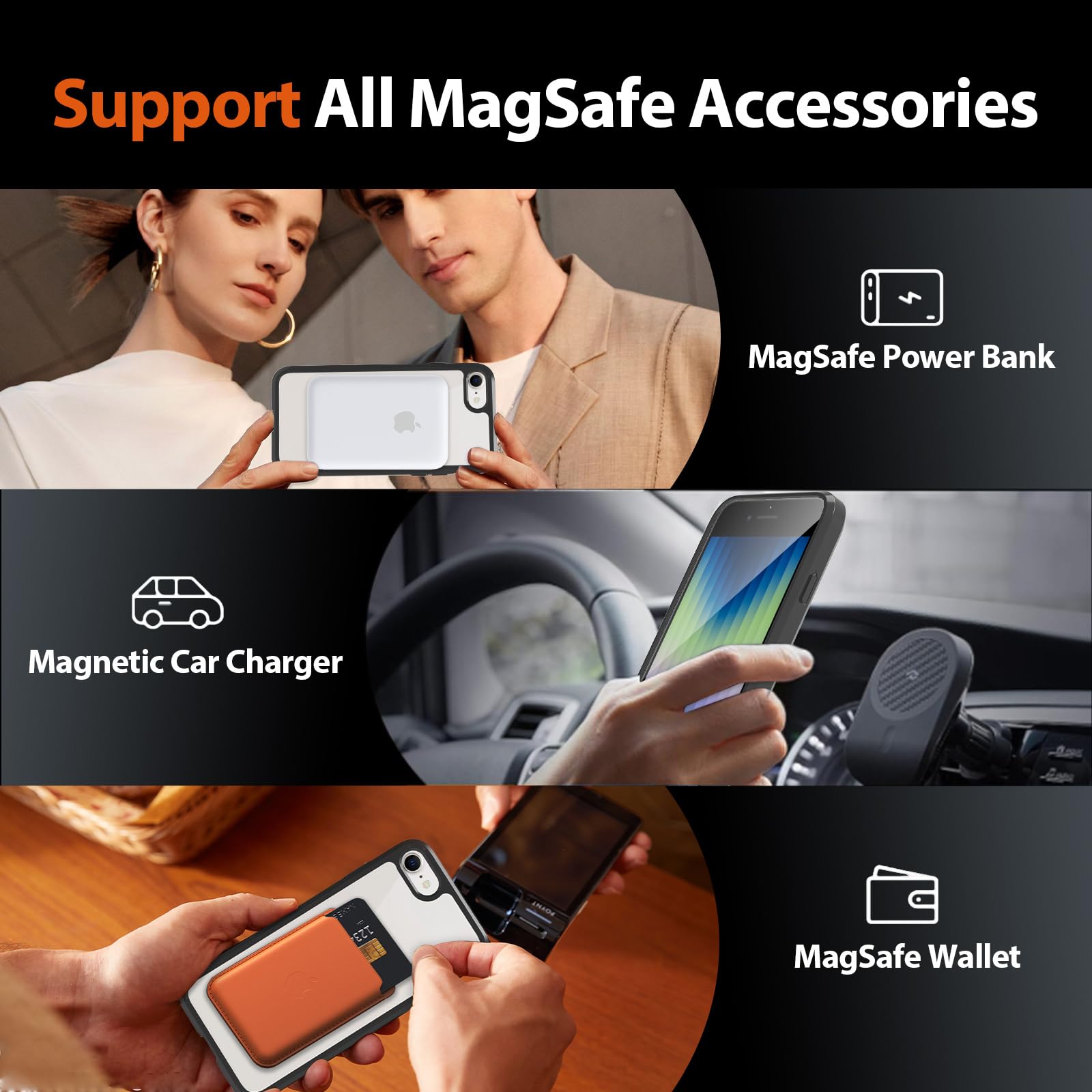 IPhone 14 Pro Case Clear Magnetic Stand Matte [MIL-Grade Drop Protection] Compatible With - View #4