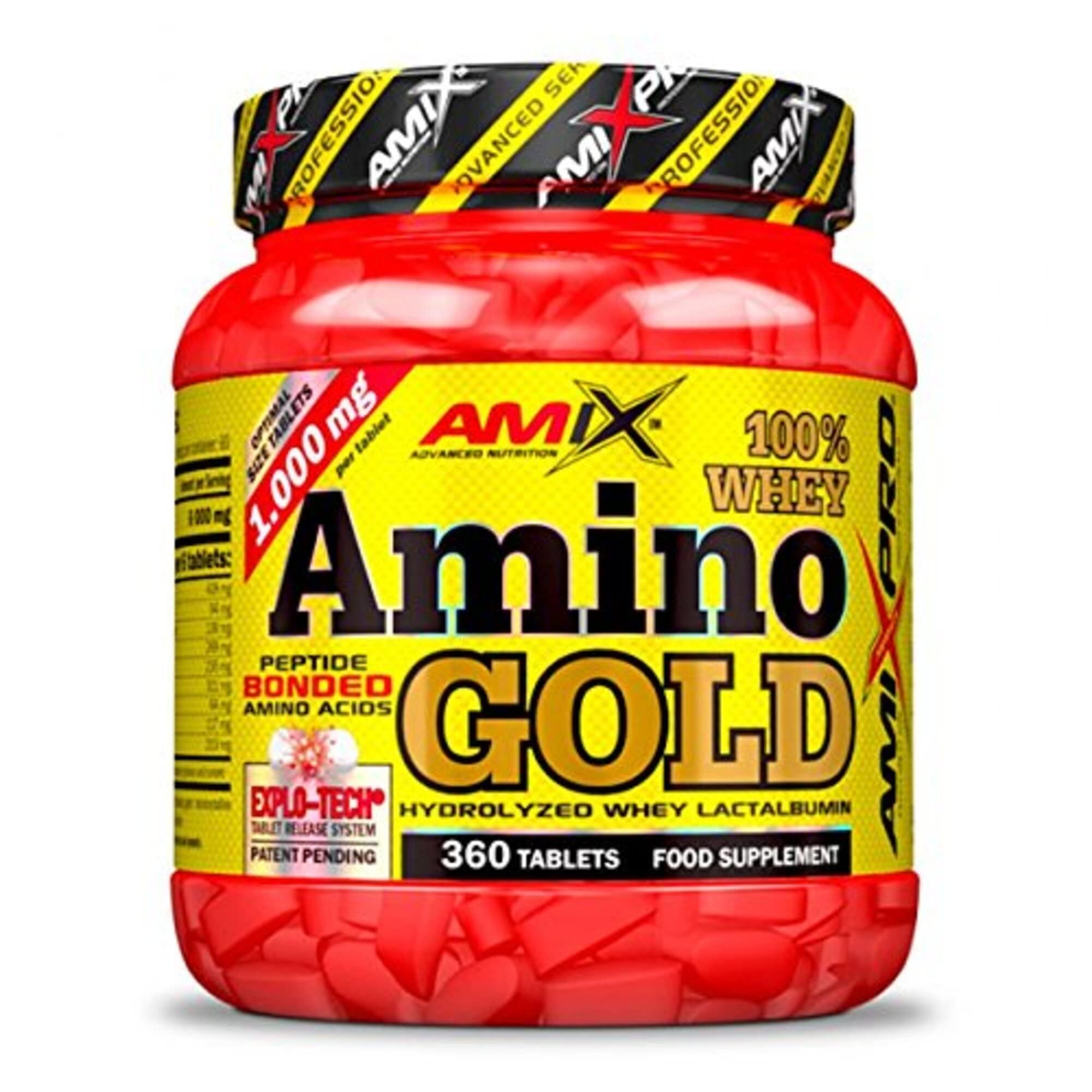 Amix - Whey Amino Gold - Suplemento Alimenticio - Evita la Degradación Muscular - Contiene BCAA´s y Glutamina - Nutrición Deportiva - Contiene 360 Comprimidos