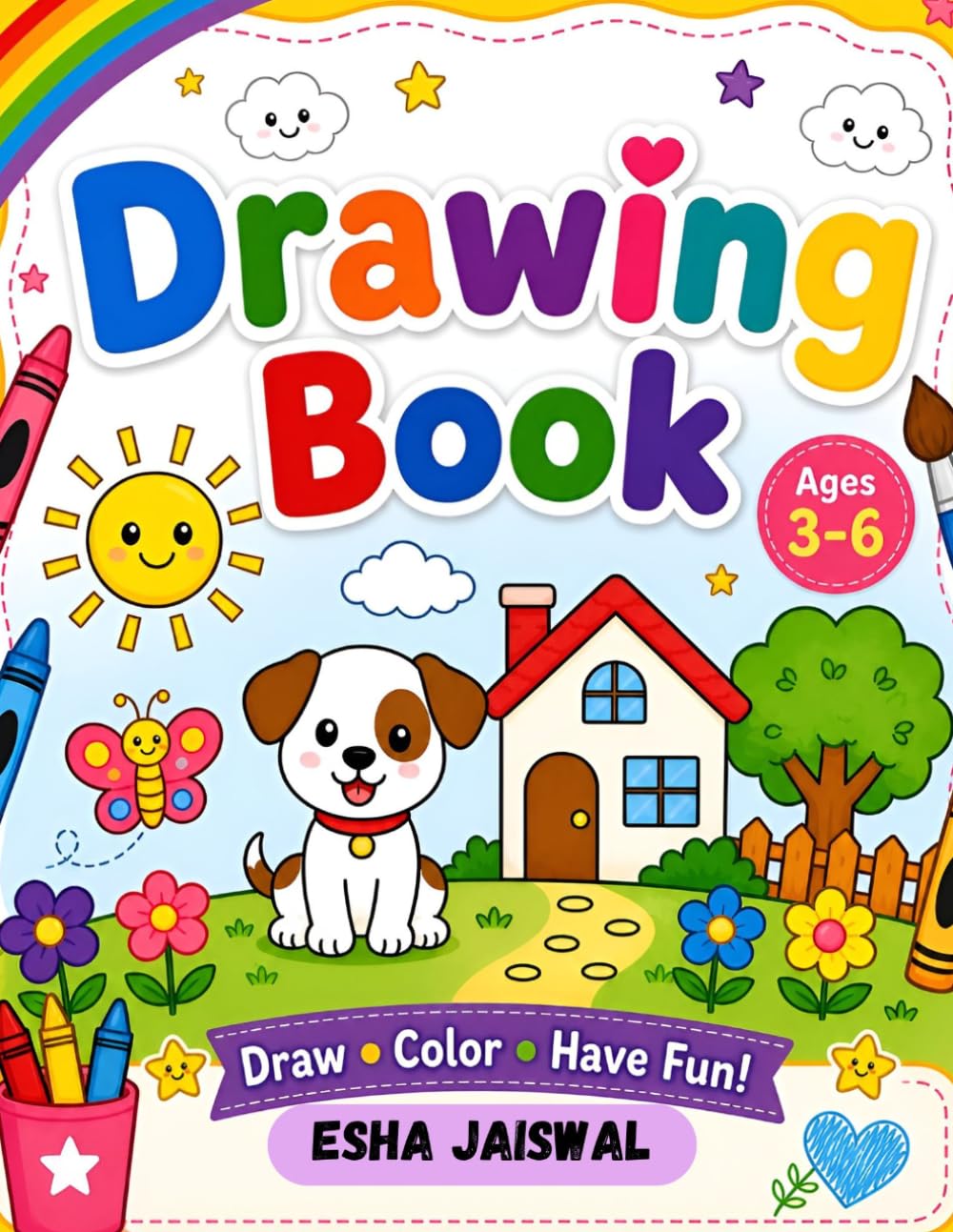 Kids coloring book ages 3-6: Fun and Easy Cute Animals Coloring Pages for Toddlers and Children Ages 3–6