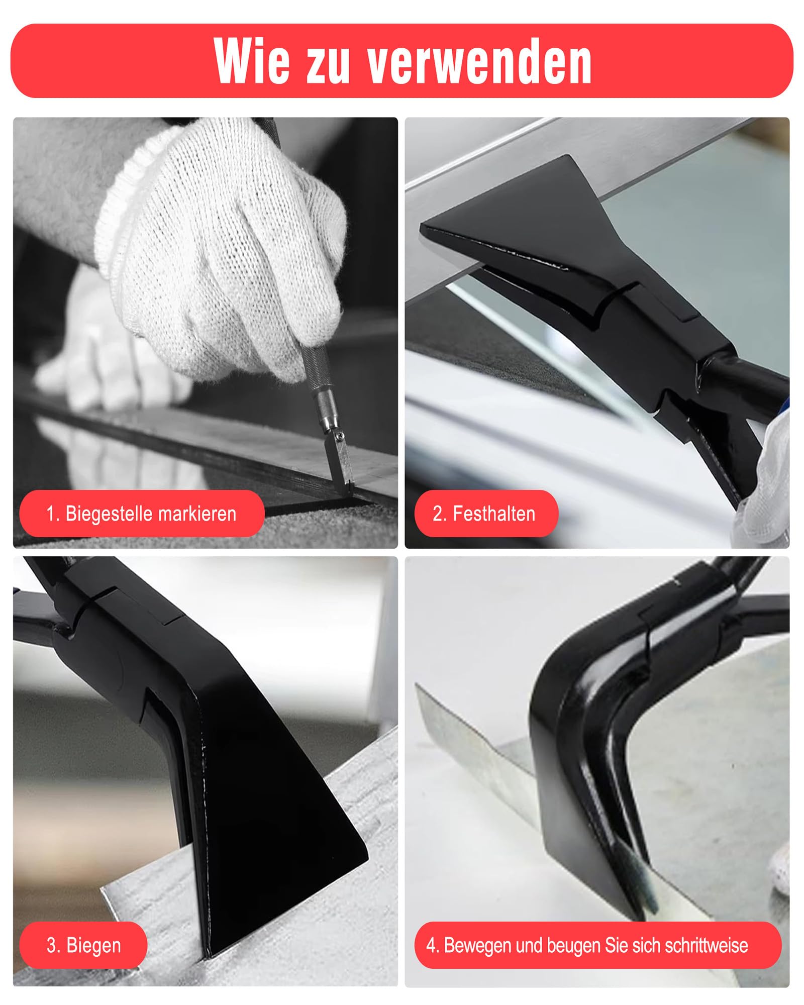 Lot de 3 pinces pliantes pour tôle - 0° 45° 90° | Spengler Outil 270 mm de long Pince à tôle pour le travail de la tôle