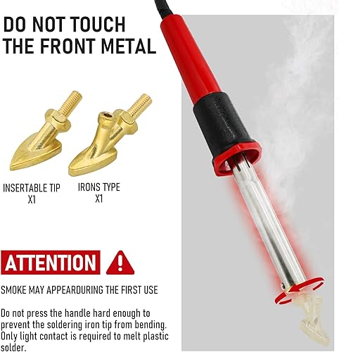 Vista 3 de RX WELD Soldador de plástico, kit de soldadura 2 en 1, kit de reparación de soldador, 1000 unidades, grapadora en caliente para grietas