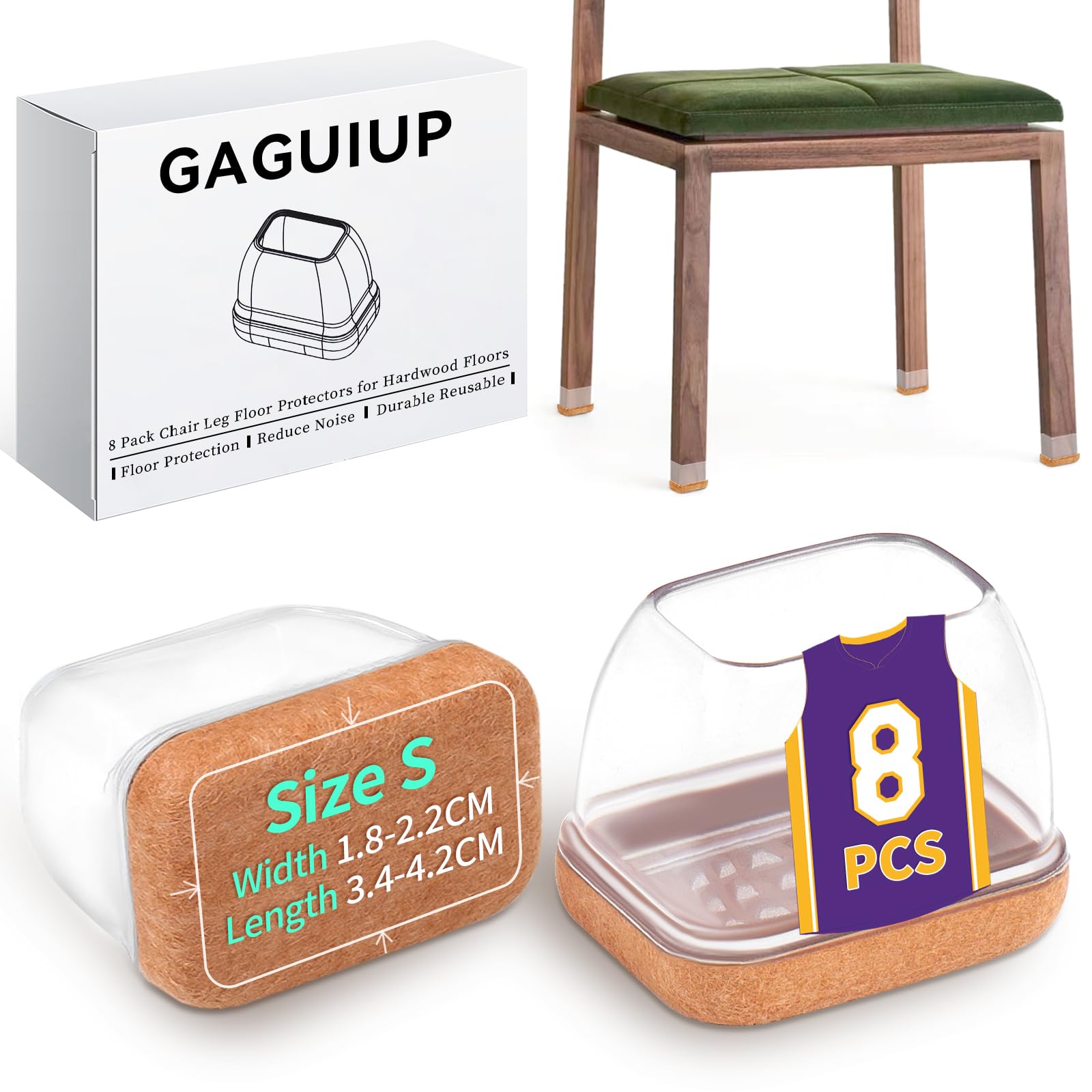 Protectores rectangulares de Silicona para Patas de Silla, Tapas para Patas de Silla, Protector de pies de Muebles, Fundas para Patas de Mesa de Movimiento Libre, Tapas de Patas de Taburete para