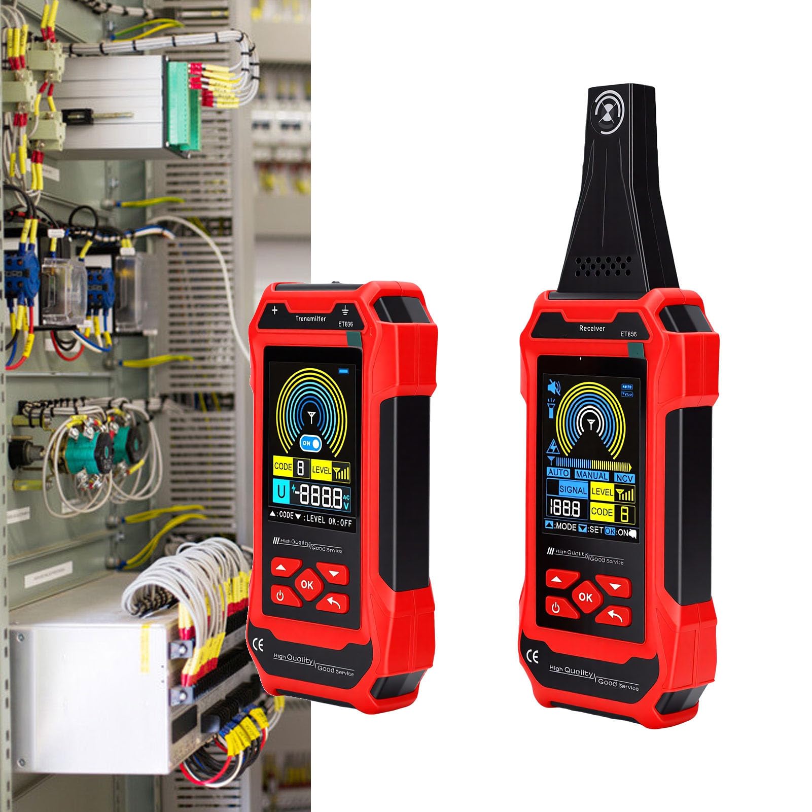 Fafeicy Localizador de Cables Detector de Cables Subterráneos de 125 KHz con Probador de Voltaje NCV, 6 Códigos de Señal y Linterna Dual para Electricistas y Contratistas