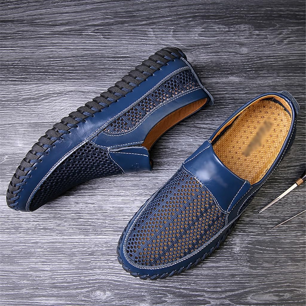 FMURY Outdoor Men Leather Shoes Loafers Mesh Men Sneakers Male Loafers Moccasins
