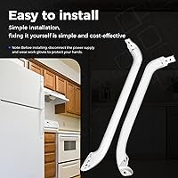 Vista 4 de Romalon WR12X22148 - Juego de manijas de puerta de refrigerador, acabado brillante, apto para manija de puerta de refrigerador GE, repuesto