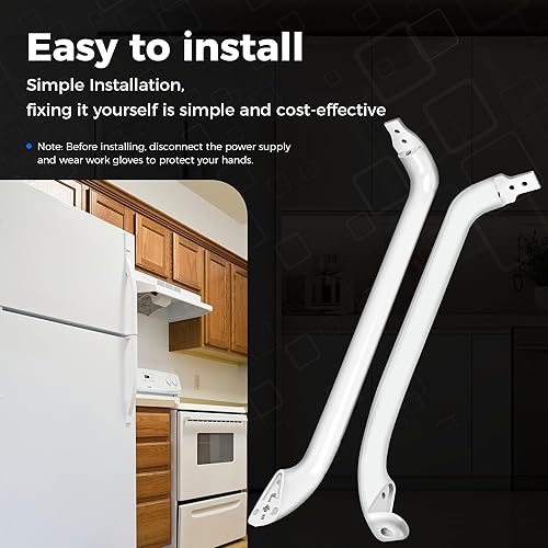 Miniatura 4 de Romalon WR12X22148 - Juego de manijas de puerta de refrigerador para GE, refrigerador, congelador, repuesto WR12X20141 PS9864030 AP5949272