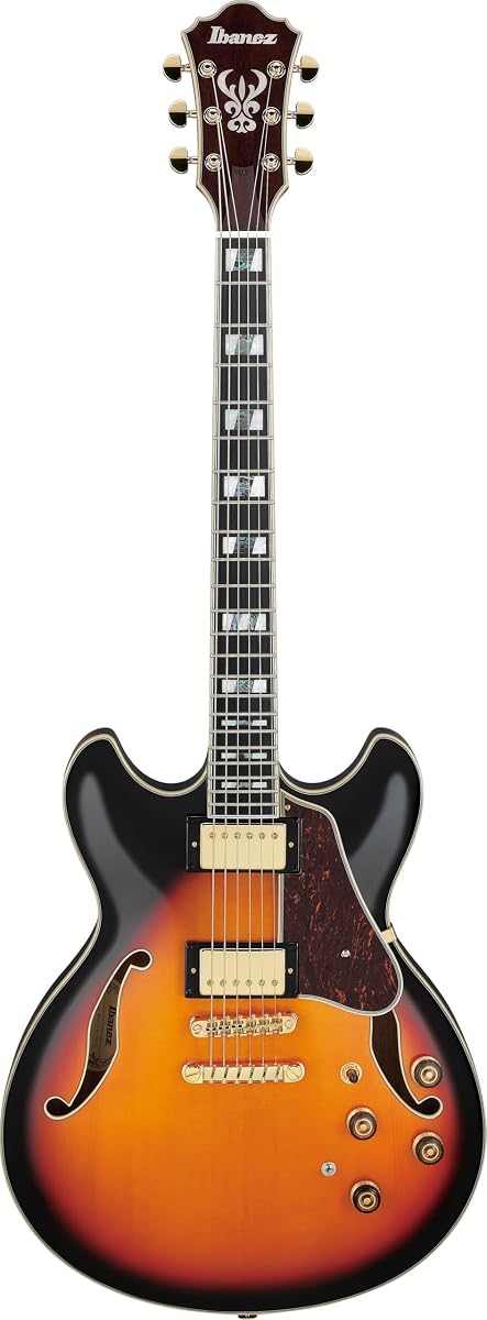 Ibanez Artstar AS113 Semi-hollowbody Electric Guitar - Brown Sunburst | Super 58 pickups with ebony fretboard and bone nut for jazz, rock and performance