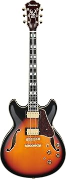 Ibanez Artstar AS113 Semi-hollowbody Electric Guitar - Brown Sunburst | Super 58 pickups with ebony fretboard and bone nut for jazz, rock and performance