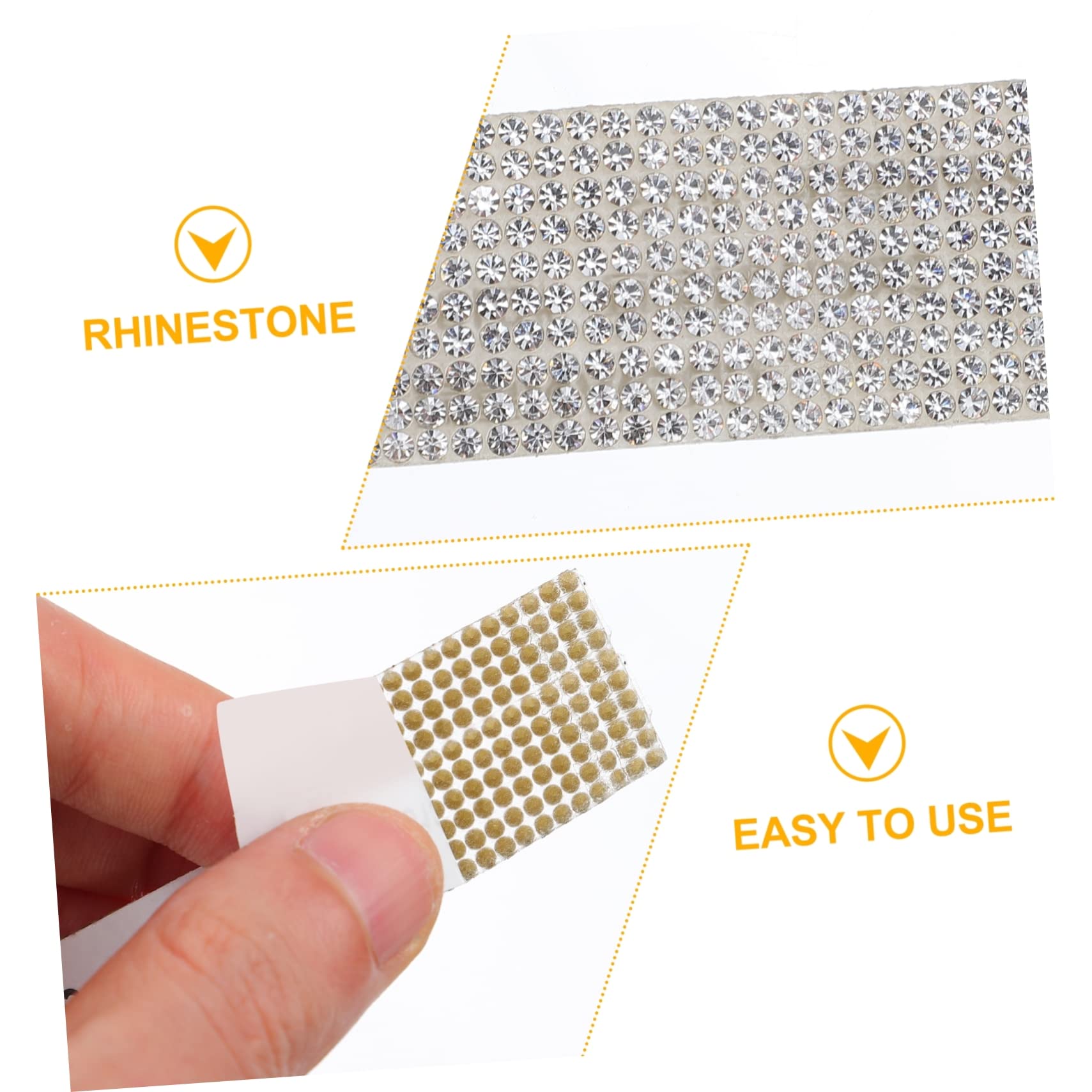 Lurrose 2stücke Selbstklebendes Strassband Yards Dekoratives Kristallbänder Für Diy-handwerk Glitter-ribbon Für Hochzeiten Partys Reihig Breit Für Dekorationen Und Accessoires