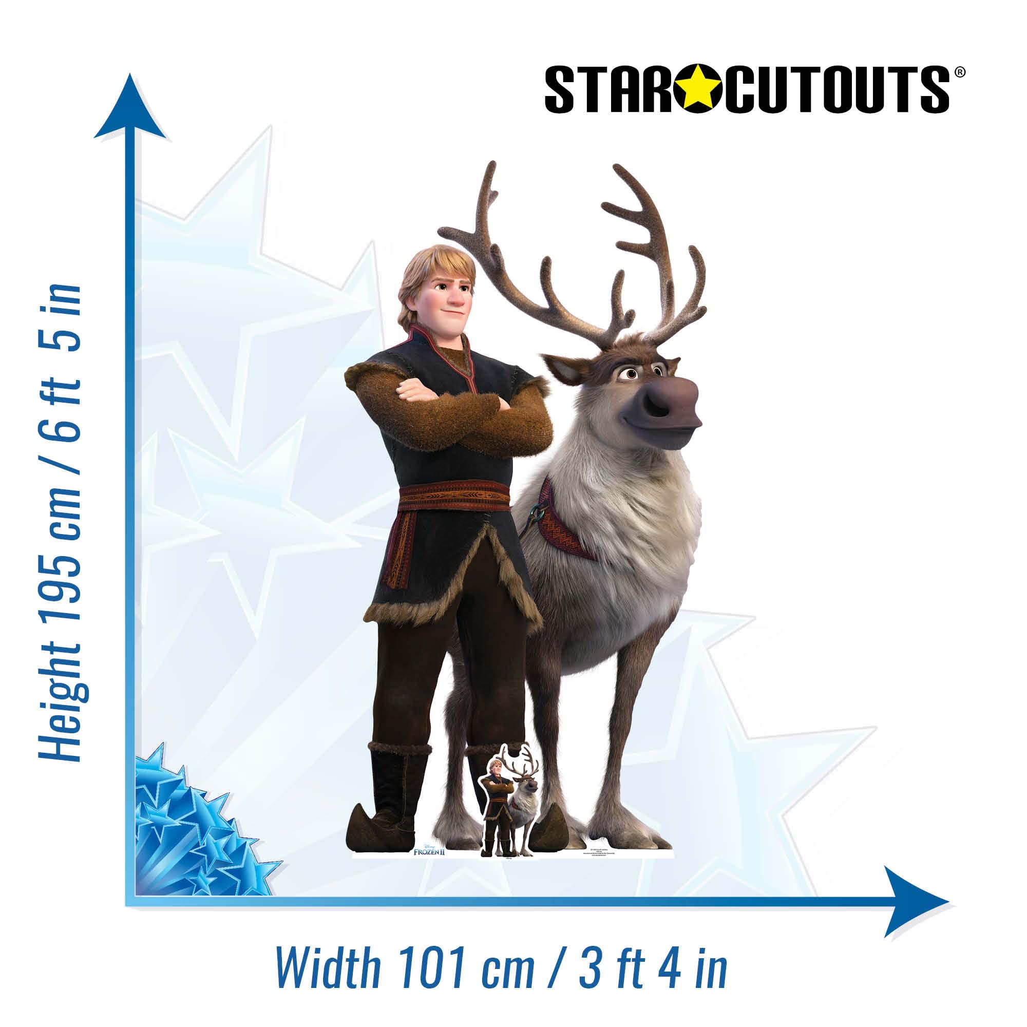 STAR CUTOUTS SC1423: Kristoff and Sven Life Size Cardboard