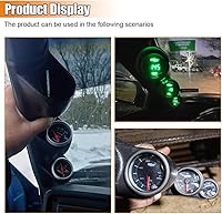 Vista 5 de Soporte negro triple para manómetro en pilar, soporte de plástico de 3 orificios de 52 mm para manómetros digitales automotrices, accesorios