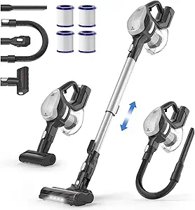 NEQUARE Cordless Vacuum Cleaner,10-in-1 Lightweight Stick Vacuum 25KPA Strong Suction 280W Brushless Motor,45Min Runtime 2500mAh Battery,Handheld Vacuum Cleaner 1.3L Dust Cup&LED Head for Floor Carpet