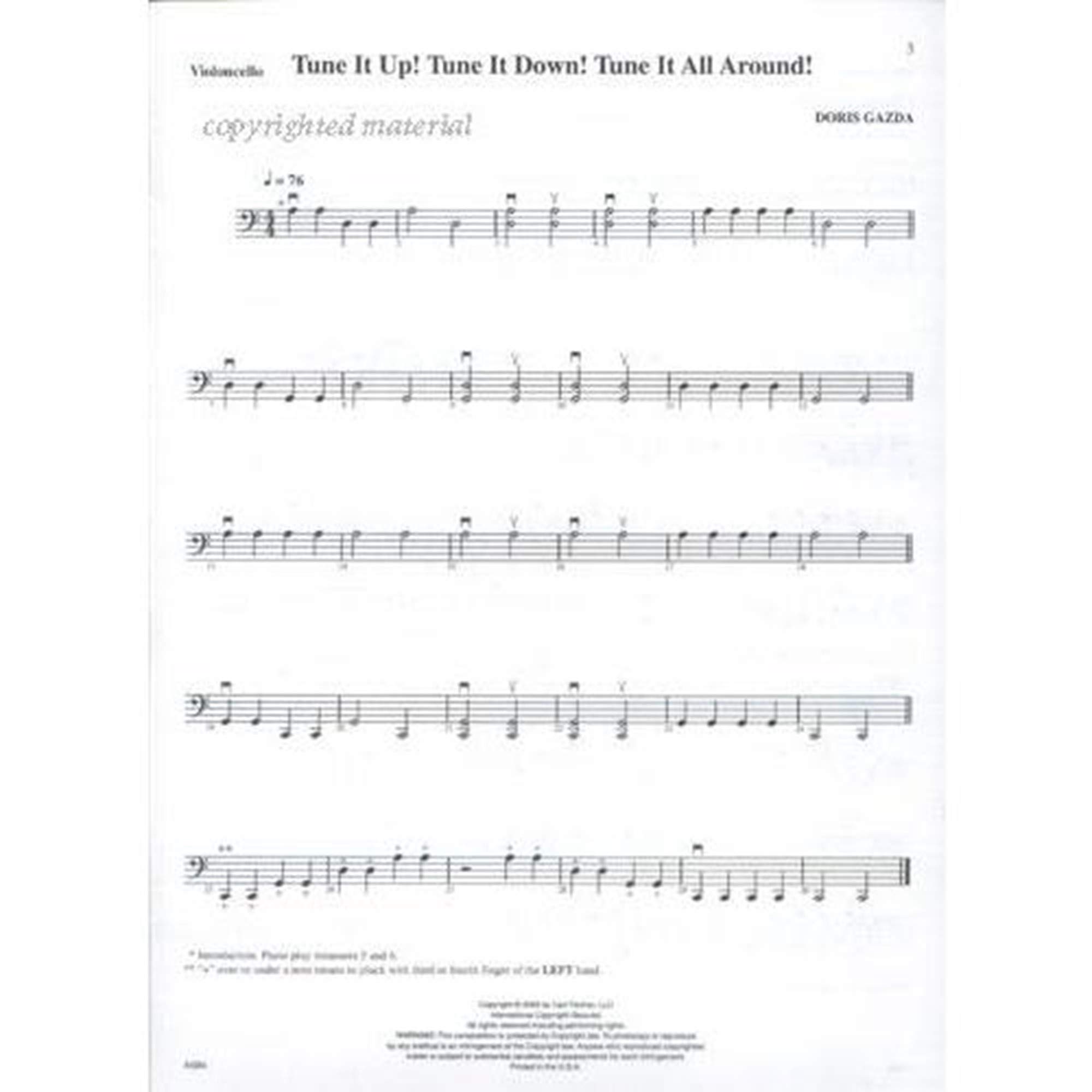 Gazda, Doris - String Town Tunes - Cello - Book/CD set - Carl Fischer Edition