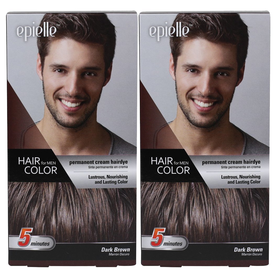 Epielle 5 Minute Hair Color for Men Dark Brown (2 Pack)
