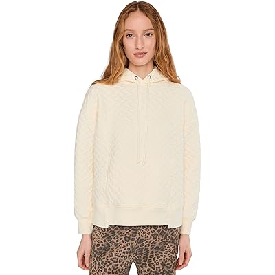 Mod-o-doc Quilte, Long Sleeve Oversized Step Hem Hoodie ivory