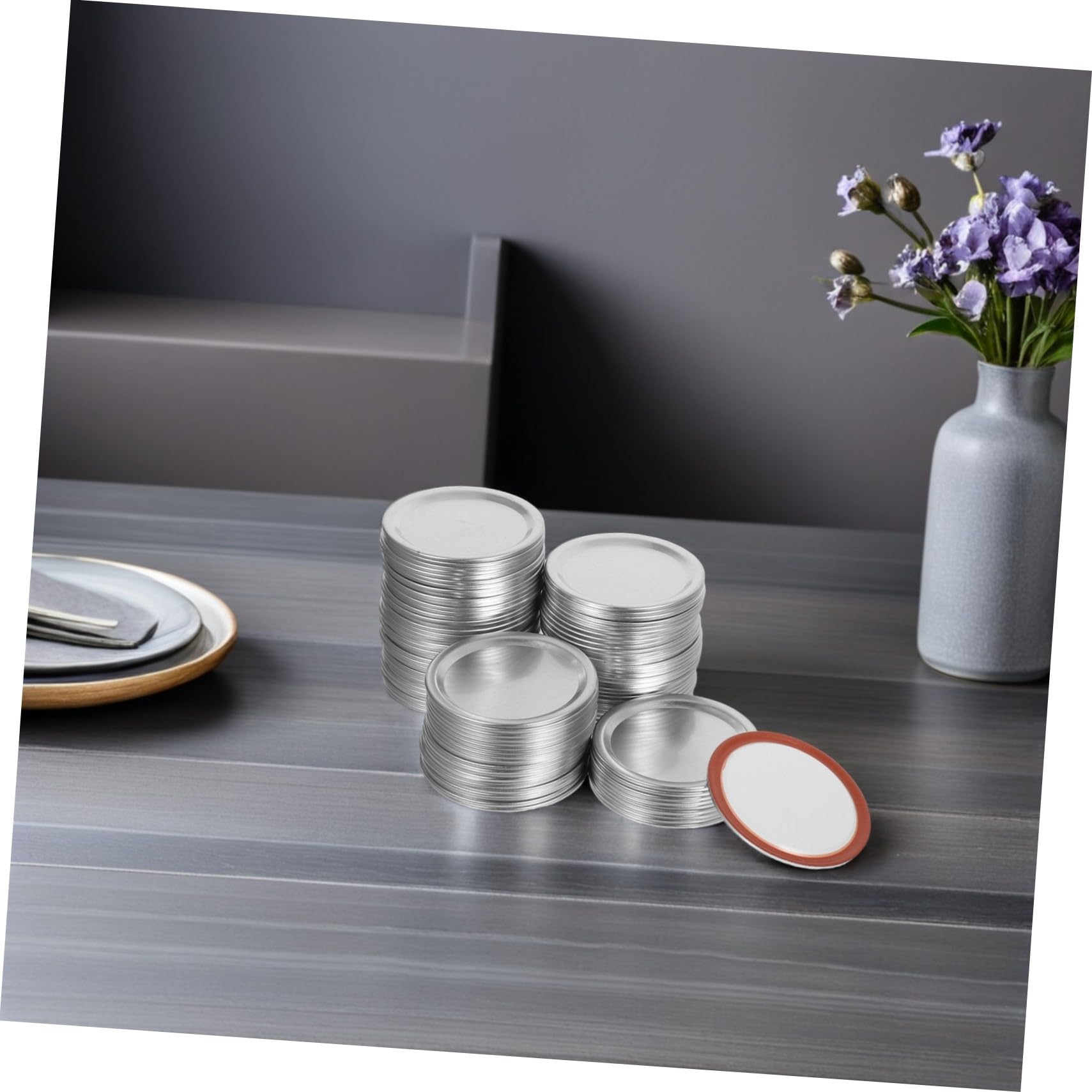 Coperchi Mason Jar 100 Pezzi 70mm in Alluminio per Vasetti
