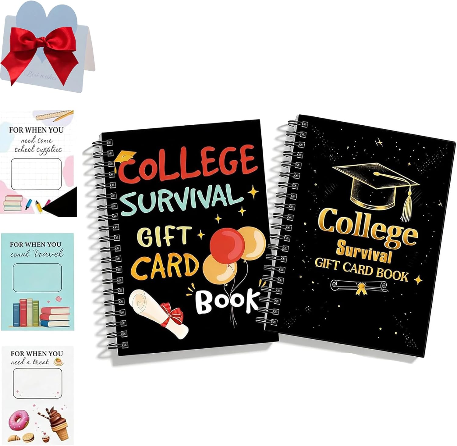 College Survival Gift Card Book, 7x5 Inch Graduation Gift Card Holder Organizer, 2026 Graduation Gifts Cardbook Colleges Survival Booklet Organizer, Surprises on Every Page for Students (F)
