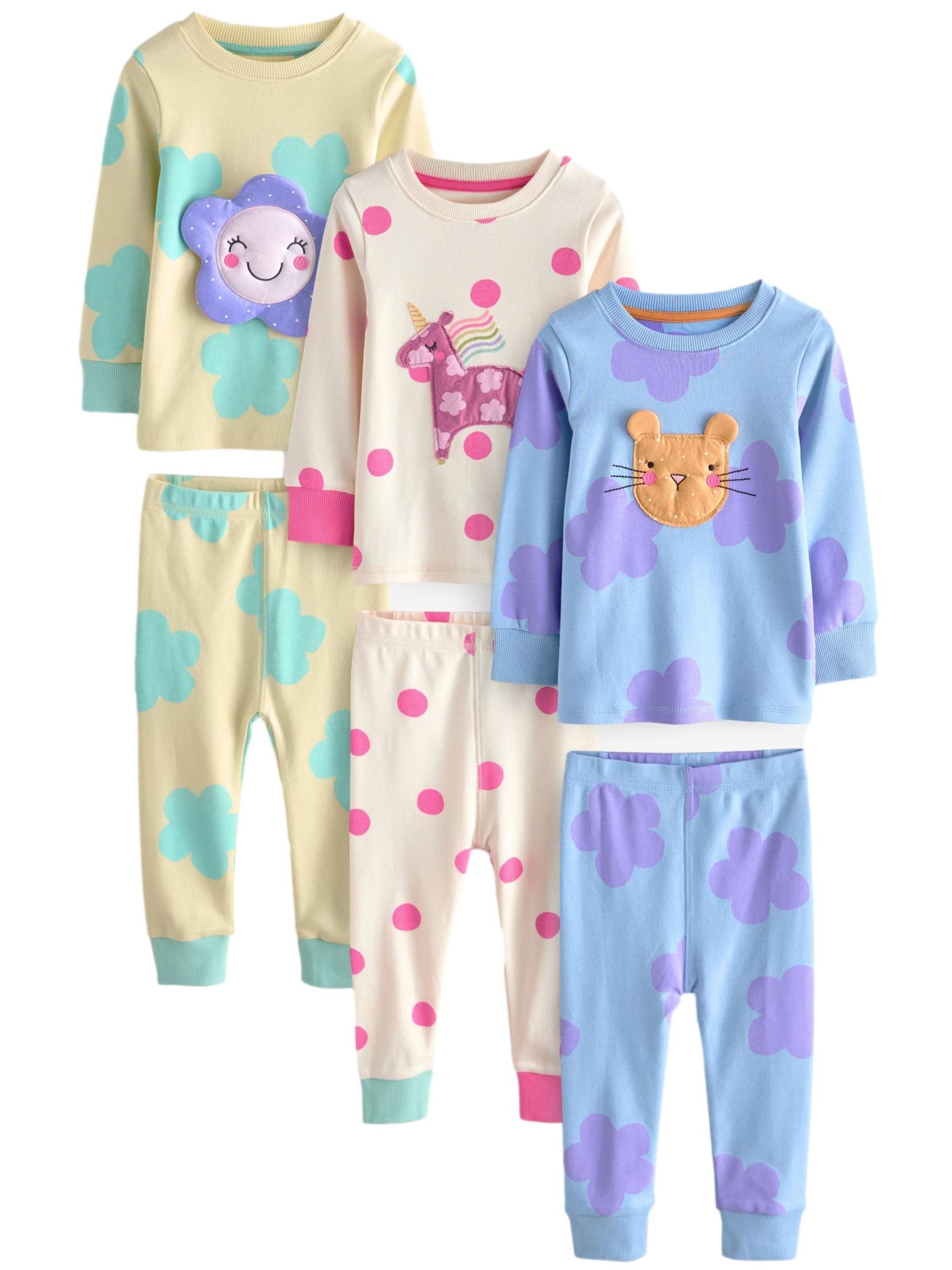 NEXT Fille Pyjama Douillet à Manches Longues, Lot de 3