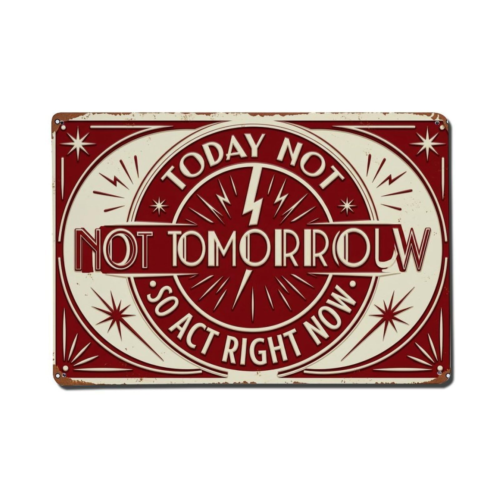 Cmhok Vintage Style Act Now Win Office Retro Motivational Slogans 1 Metal Tin Sign Wall Decor For Cafe, Club, Garden Metal Poster 8X12inch