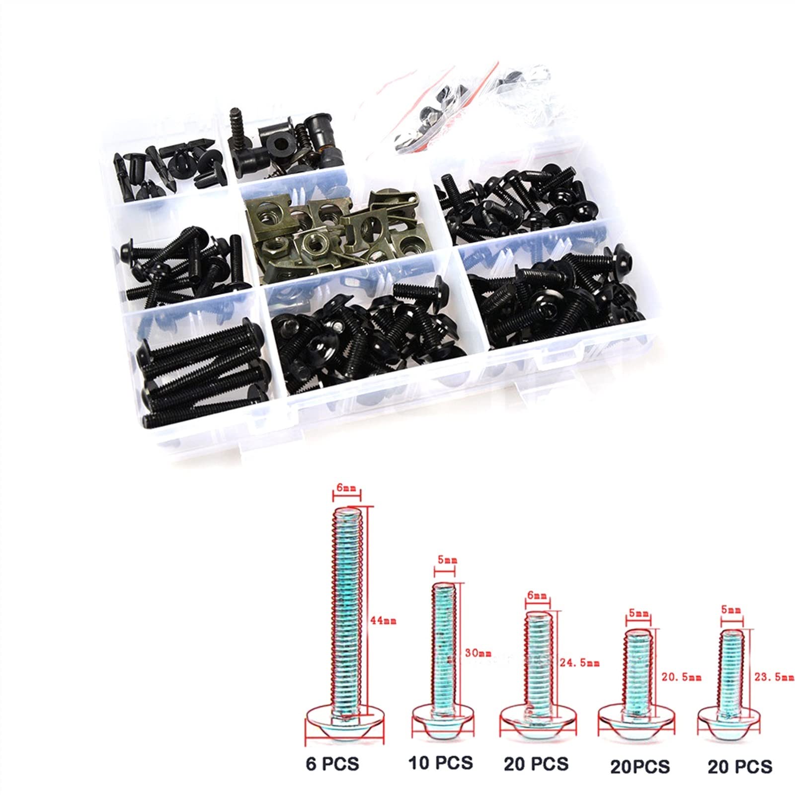 Vite sostituita Moto Parabrezza Carena Bulloni Dadi Viti Rondella Kit Di Fissaggio Pinze Per Honda CBR 600 F2 F3 F4 F4i CBR600RR(Vert)
