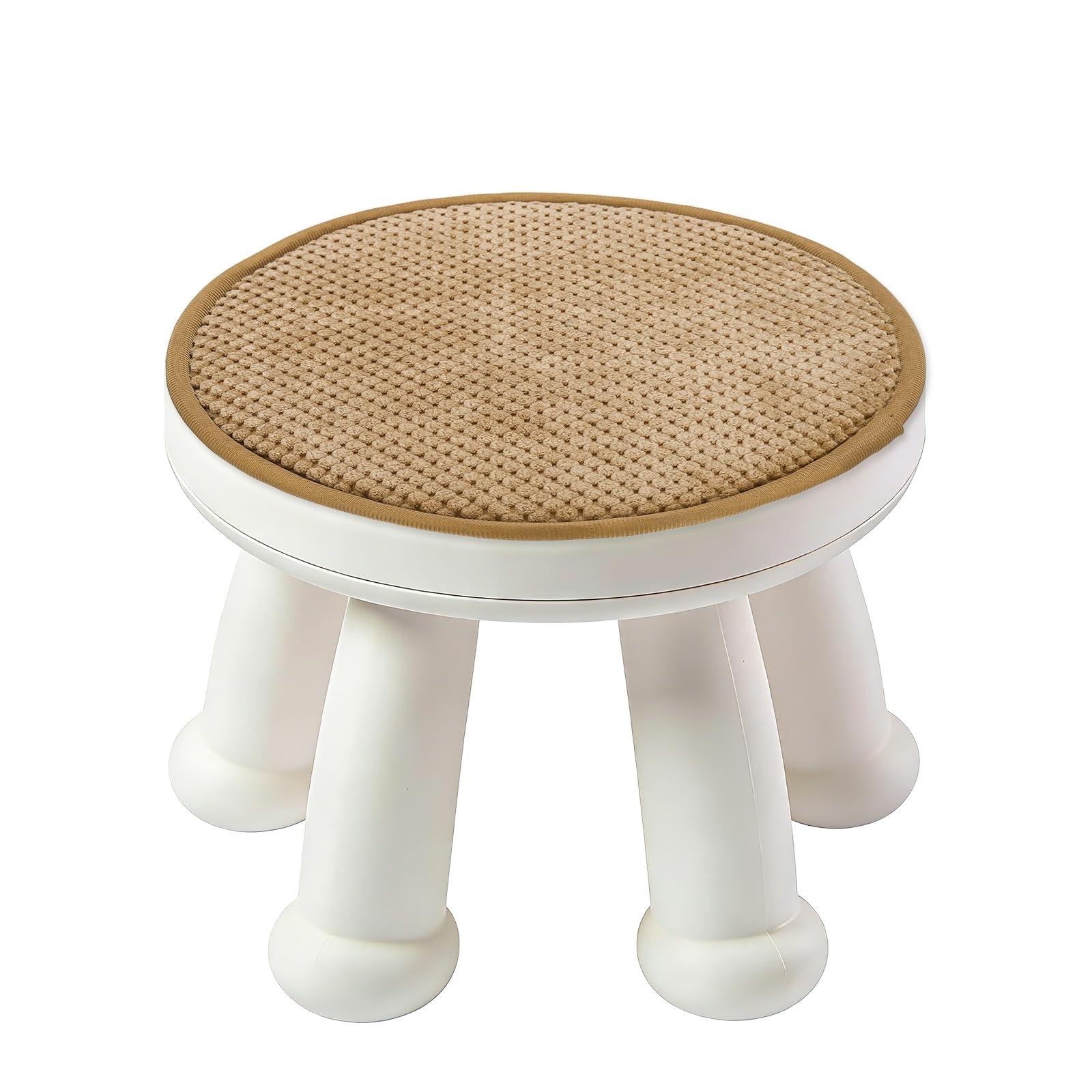 sourcing map Round Stool Cushion, 16 x 16 Inch Round Seat Pads with Elastic Straps, Anti-Slip Soft Round Pad Chair Seat Cushions for Dining Chairs Kitchen Bar High Stool, Khaki