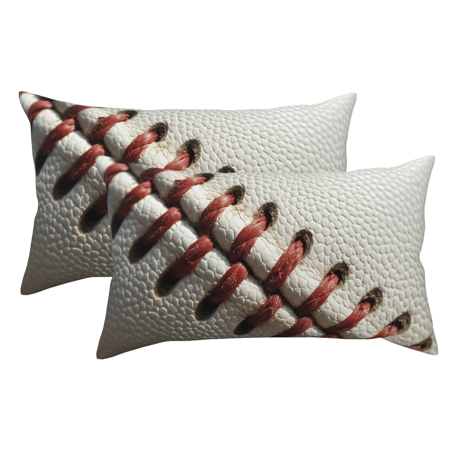 2 Pack King Pillow Cases with Hidden Zipper, Soft Breathable Pillow Covers for Hair and Skin, Baseball Lace Close Up Pillowcases 20"x36" Bed Pillow Protectors Cover for Sleeping Gifts