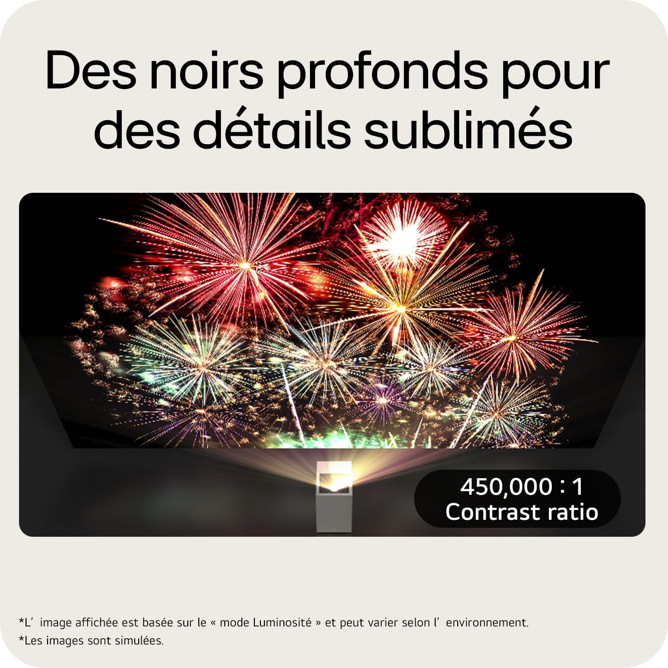 LG CineBeam S Vidéoprojecteur Laser PU615U Focale Ultra Courte pour Home Cinema, 500 lumens ANSI, 4K UHD 100 Pouces 2160p, Projection Entre 40" ~100", LG Smart webOS 24, Bluetooth 5.0, Dolby Atmos