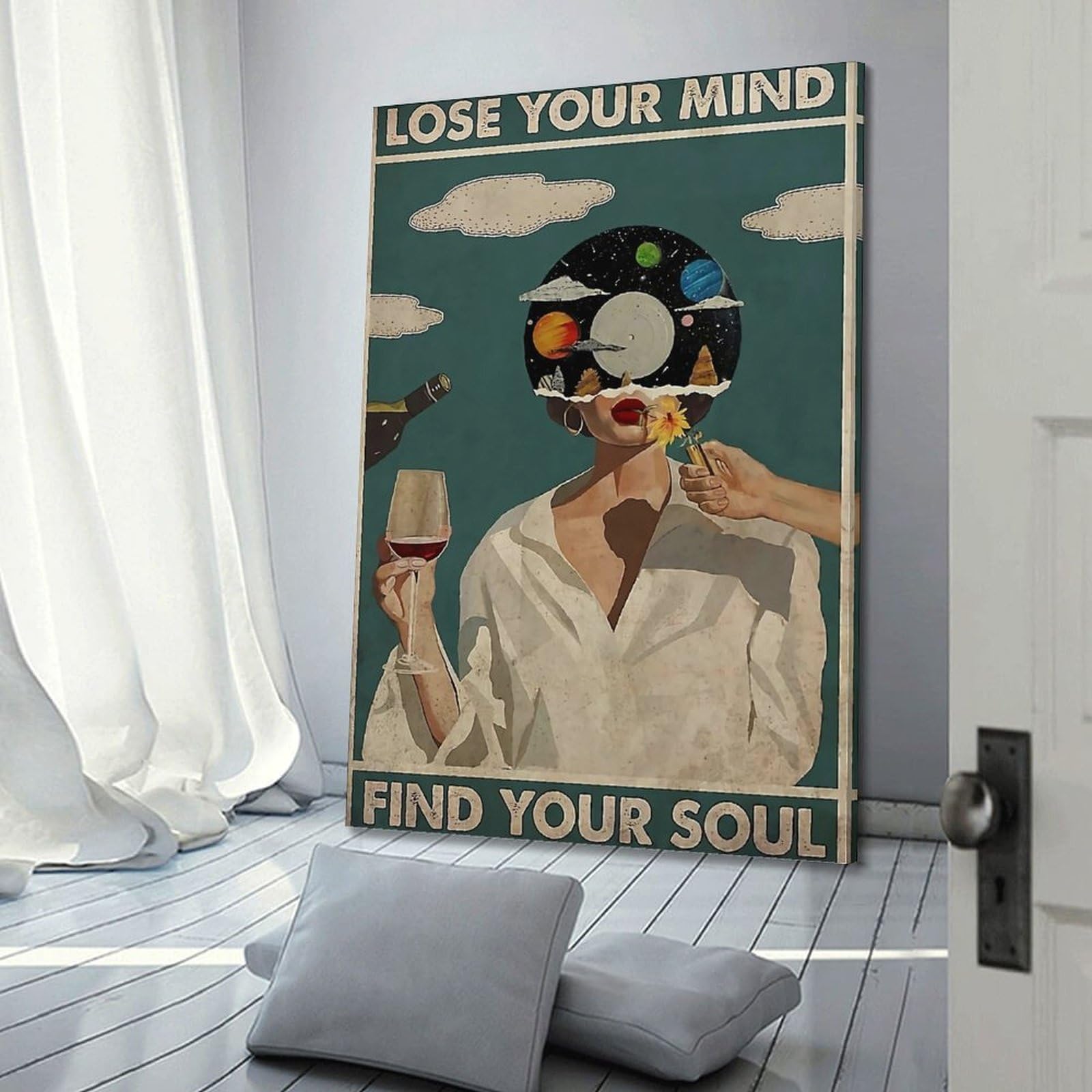 Poster 'Be Kind To Your Mind' - Stile Vintage Hippie Per Pareti Di Casa, Ufficio O Caffè - Foto 5