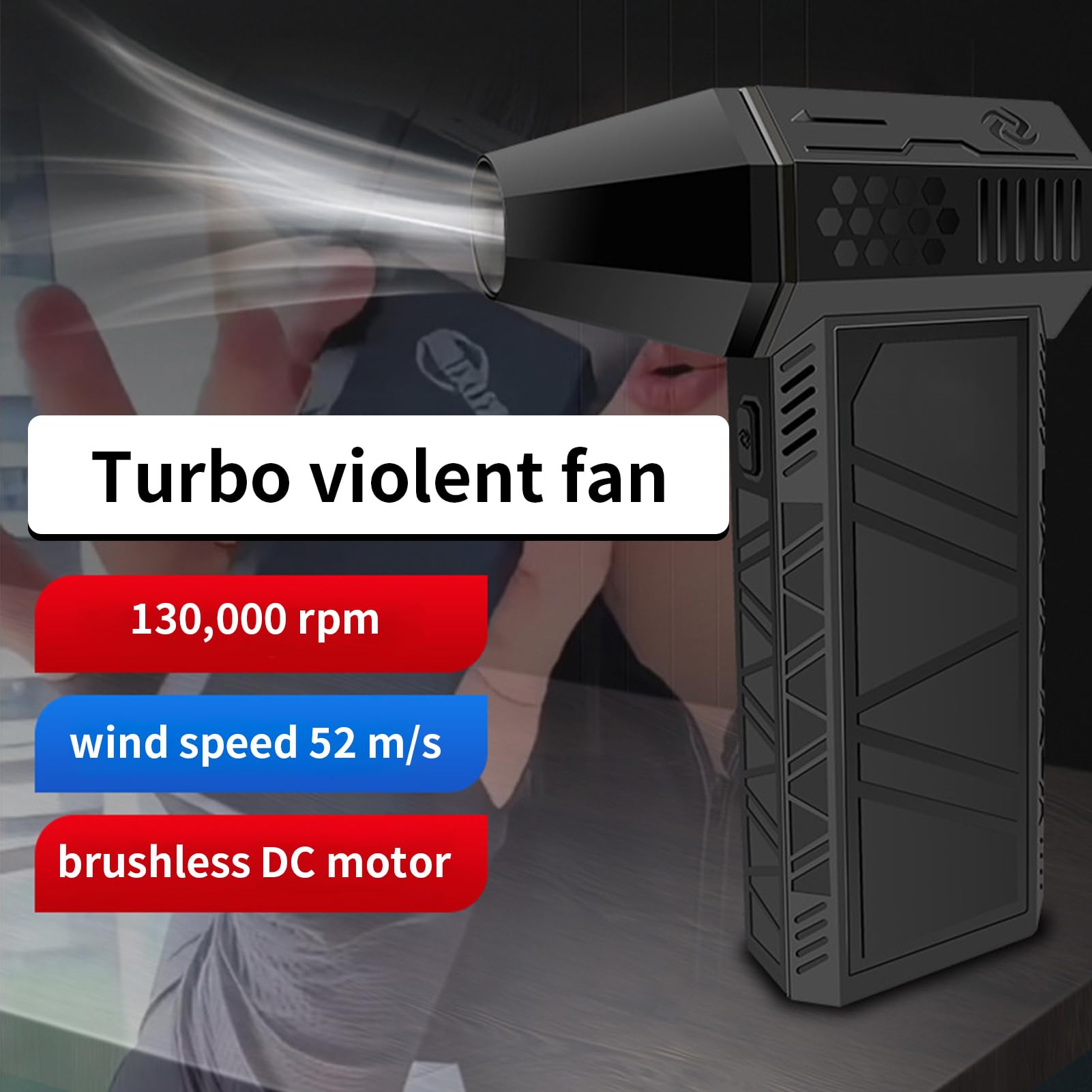 Soffiatore per Fuoco a Mano Batteria Ricaricabile Da 3000 mAh | Soffiatori Per Barbecue Soffiatore Portatile Ricaricabile per Attività all'Aperto come Campeggio e Barbecue