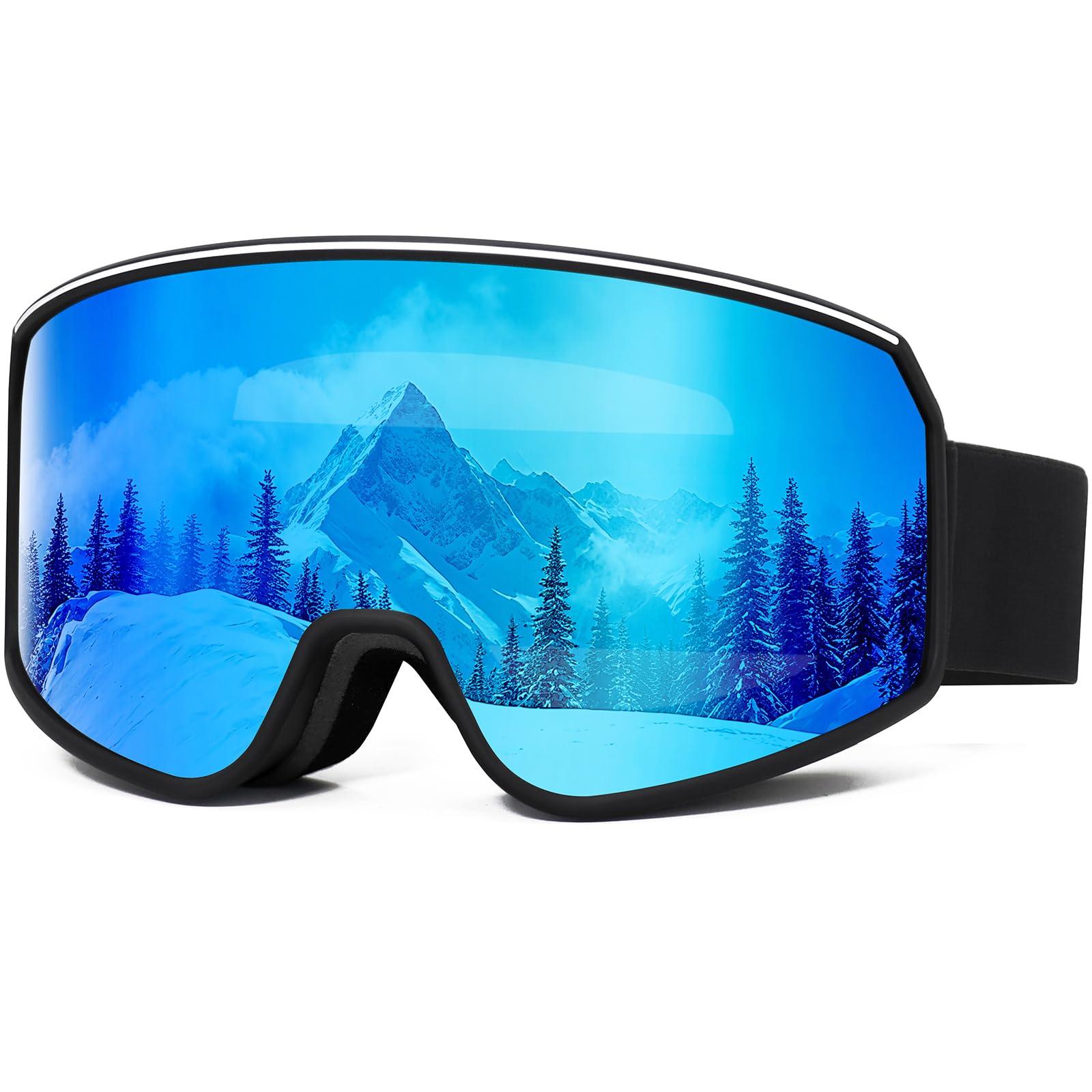 Lunettes de ski OTG pour homme et femme, anti-buée, protection UV, lunettes de planche à neige, ski et motoneige pour adultes et jeunes