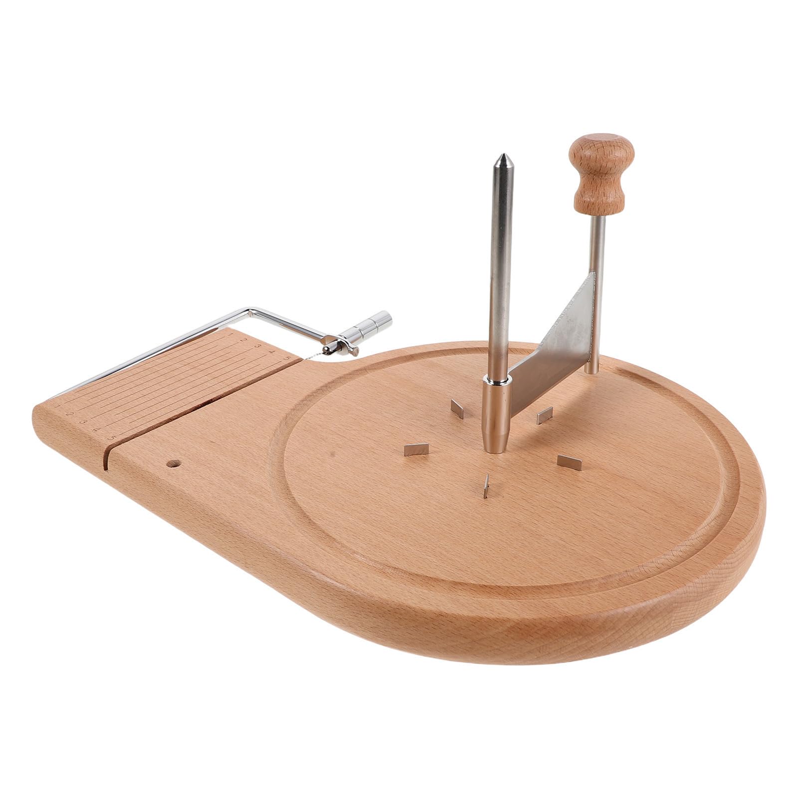 Rallador de Queso Rotatorio Manual de Cocina Manivela | Base Beige de Madera y Metal, Portátil para Cocina y Exterior, Apto para Queso y Trufas