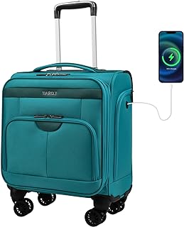16 Inch Underseat Carry on Luggage With Wheels Softside Lightweight Compact Business Suitcases Travel Bag with Spinner Wheels Airline Approved Luggage for Short Trip,Green