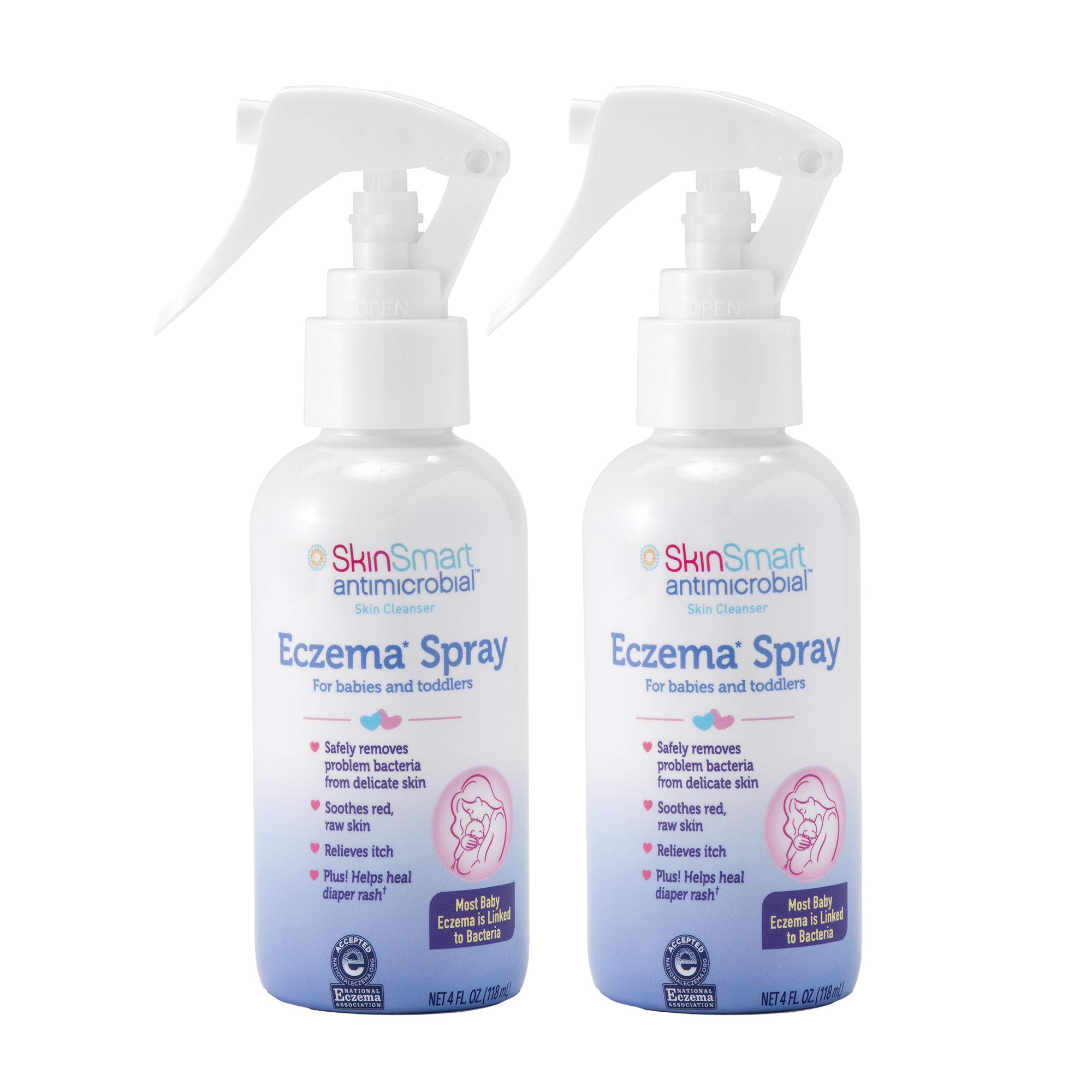 SkinSmart Eczema Spray for Babies and Toddlers, Removes Bacteria so Skin Can Heal, 4 Ounce Spray (Pack of 2) Safe for Delicate and Raw Skin