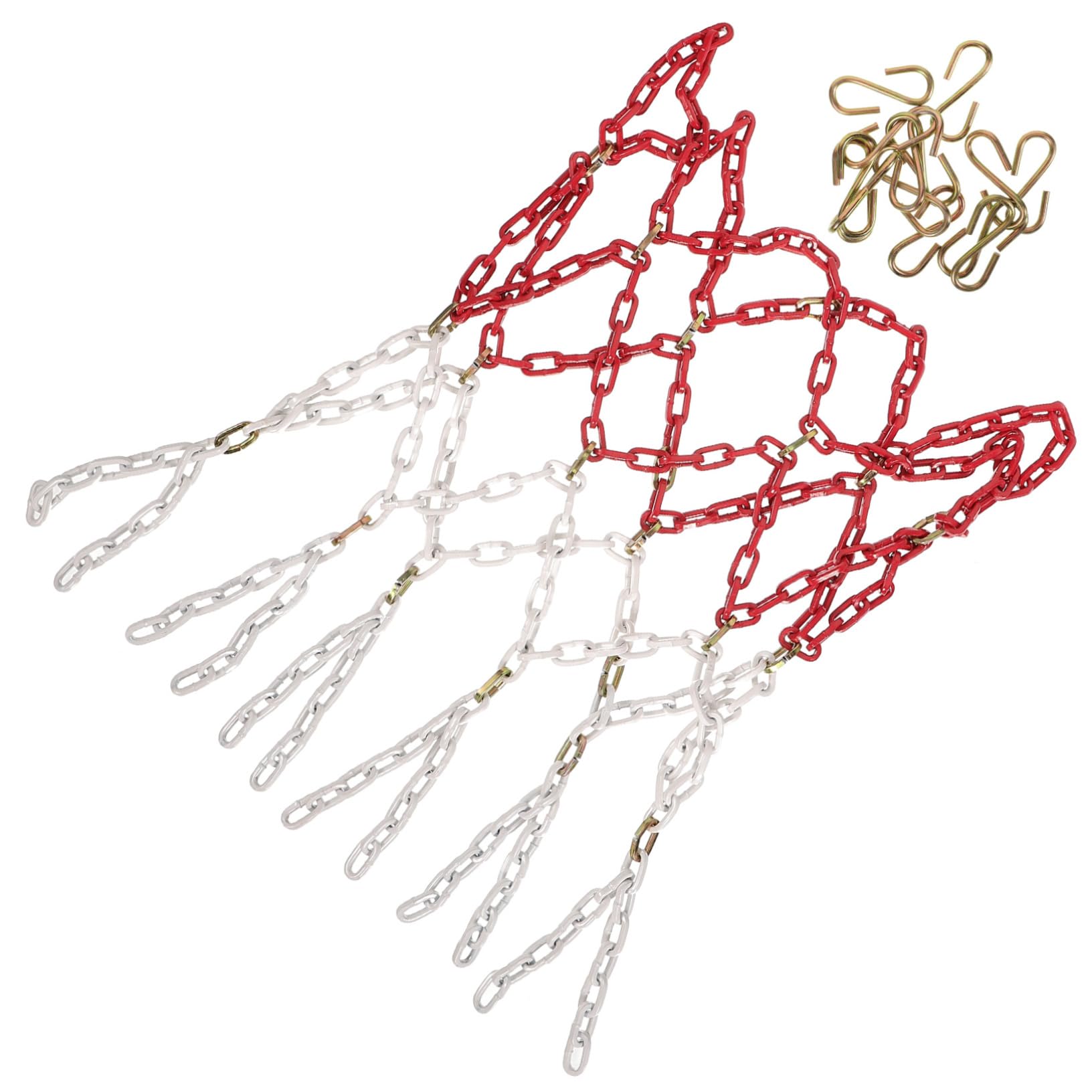 Abaodam Metal Chain Basketball Net Heavy Duty Basketball Accessory for Use Easy Installation Weather Resistant Fits Standard Hoops Space Saving Design
