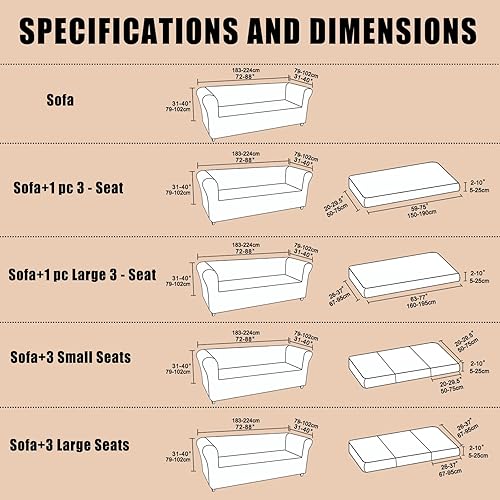 Miniatura 3 de Chesterfield - Funda elástica para sofá, funda de terciopelo lavable, protector de muebles para sofá curvado ajustado (beige, sofá)