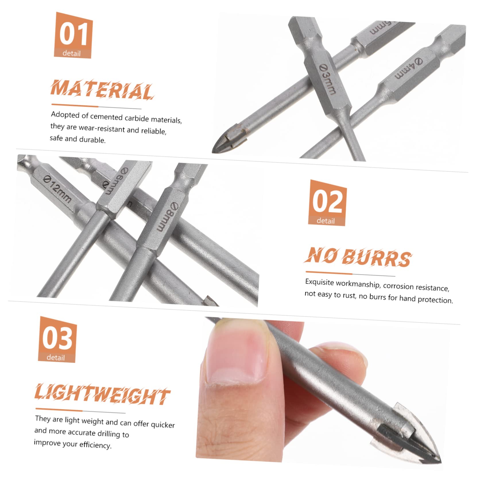 BESTonZON 21piezas Brocas De Cerámica Forma Para Azulejos y Concreto Brocas De Carburo Cementado Para Taladros Eléctricos y Manuales