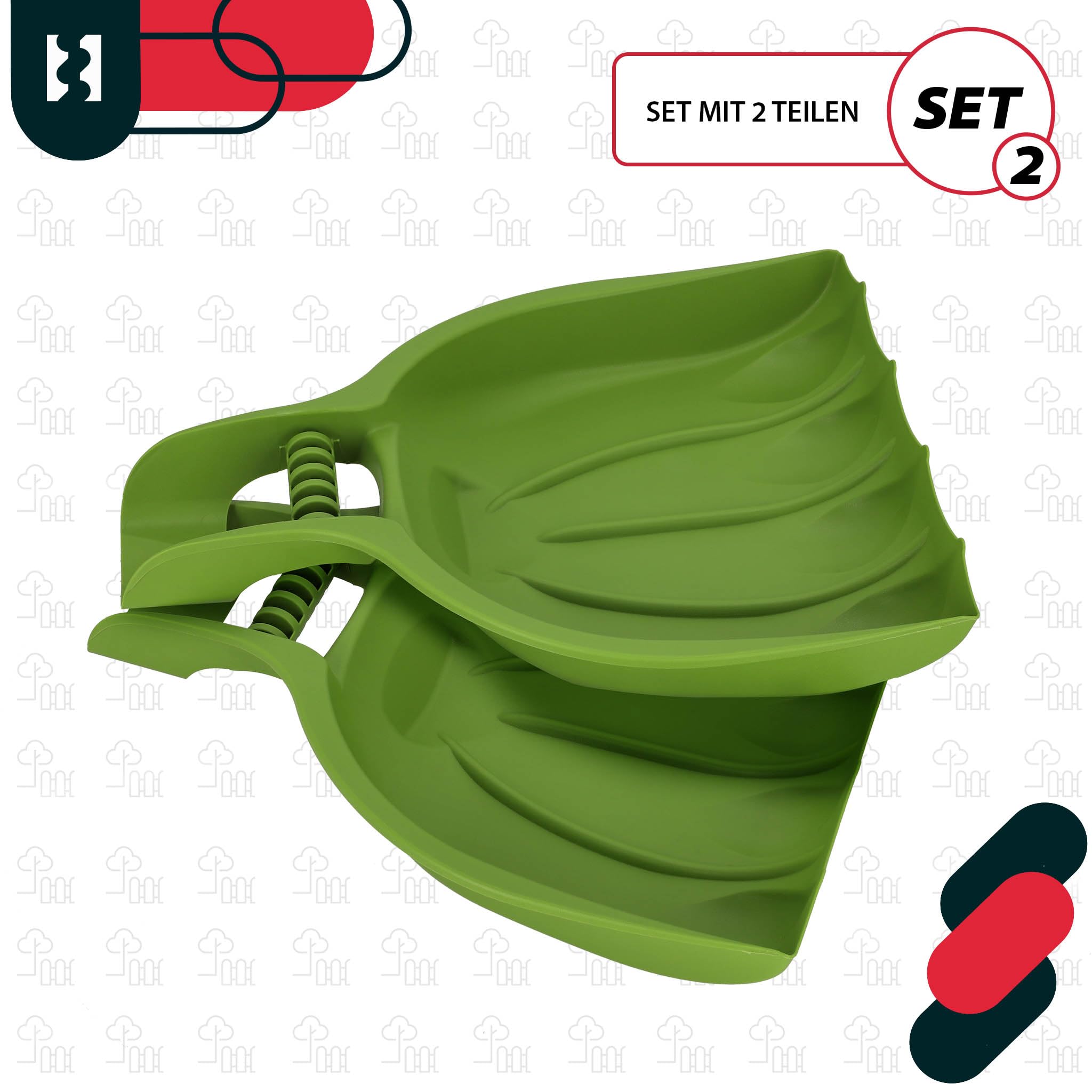 KOTARBAU® 1 par de Garras para hojas y hierba, Verde, Rastrillo recoge hojas, Garras de agarre, Recolector de hojas, Recogedor portátil hojas, Garras de césped para jardín, Cuchara de hojas, Agarrador