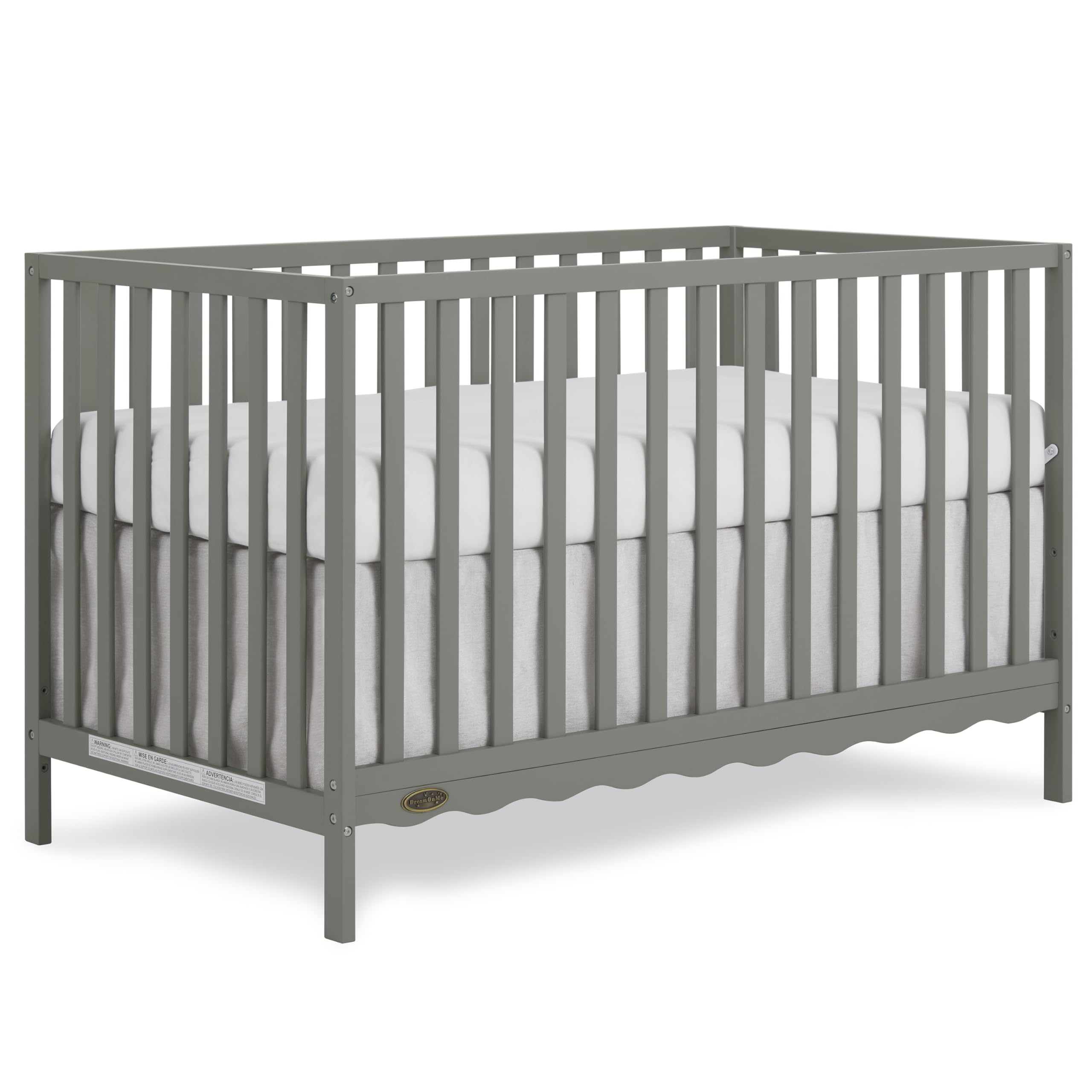 Dream On Me Synergy Wave 5-in-1 Convertible Crib in Seagrass, JPMA & Greenguard Gold Certified, Converts from a Baby Crib to a Toddler Bed, Daybed, and Full-Size Bed