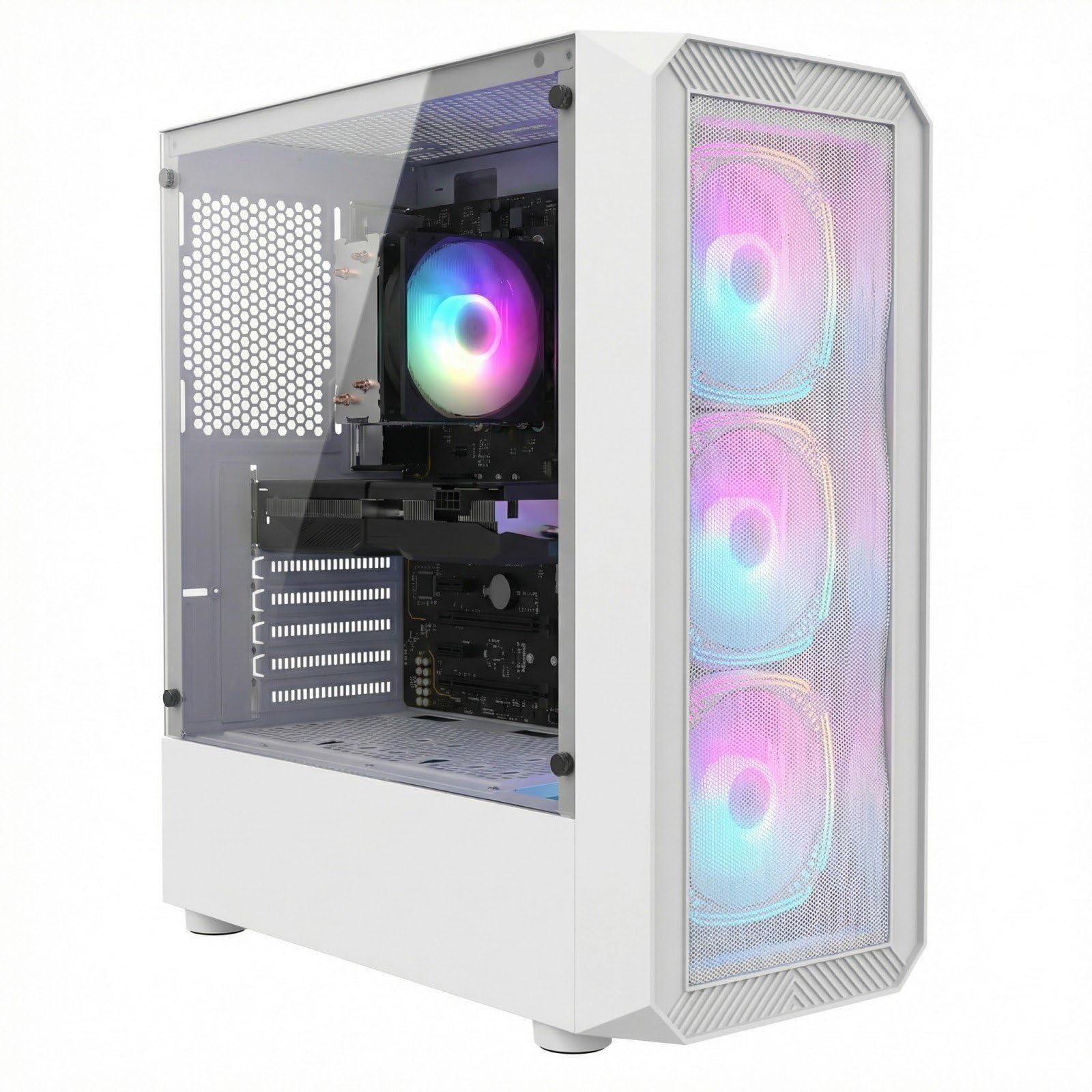 STGsivir Gaming PC, Ryzen 7 5700X, RTX 2060S 8G, 16G DDR4, 1T SSD | Gaming Computer für Streaming,Videobearbeitung,Hausaufgaben, bis zu 4.6 GHz, WLAN 6, BT 5.0, 4K,HDMI,DP, Win11 Pro, ARGB