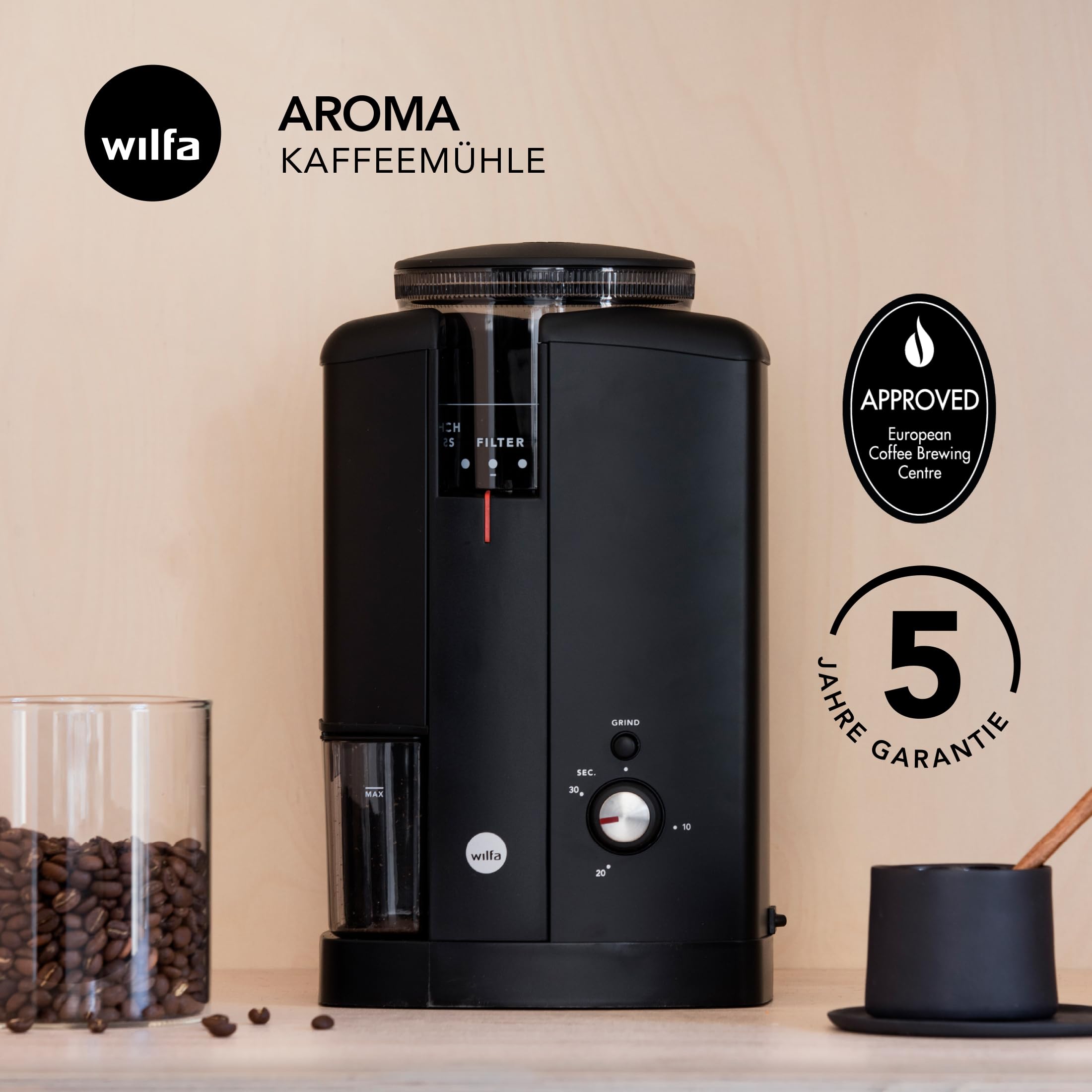 Wilfa Svart Aroma CGWS-130B Electric Coffee Grinder - 40 mm  